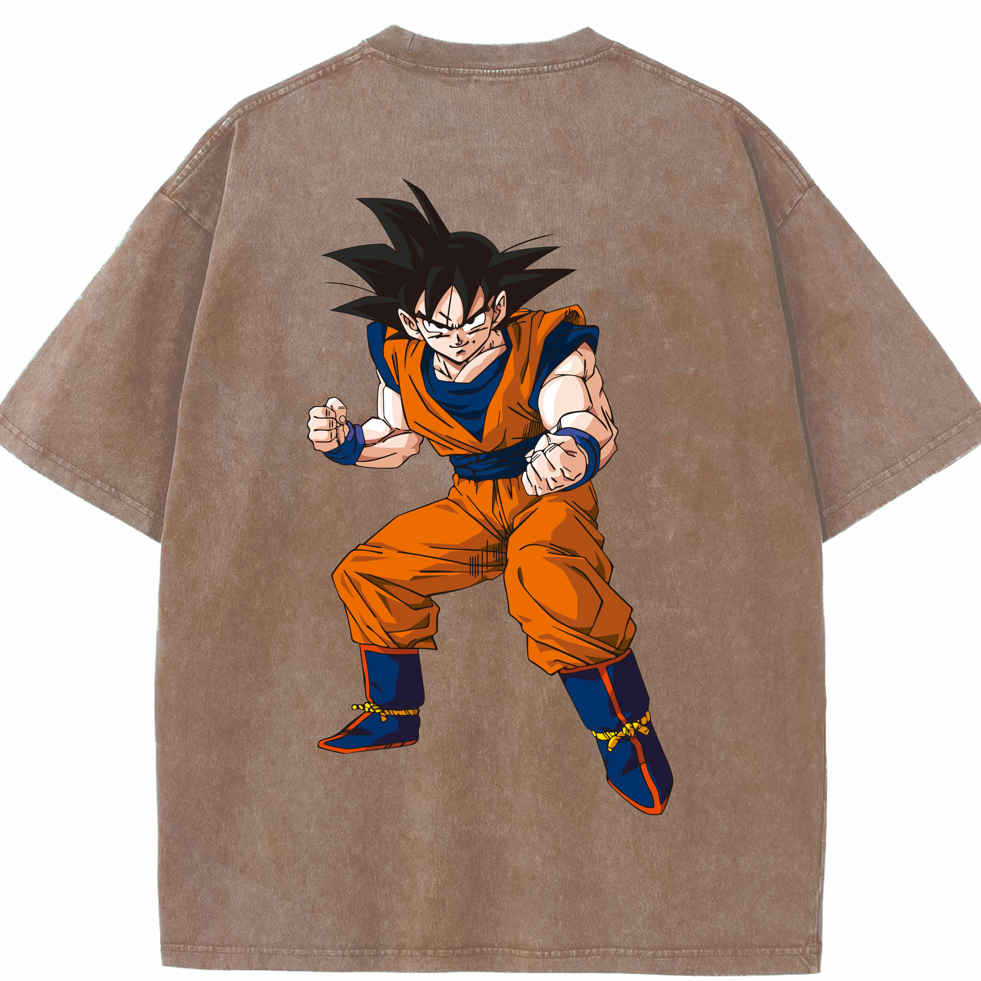 （画像用） ドラゴンボール 孫悟空（そん ごくう）Son Goku カカロット DRAGON BALL Kakarotto 綿100% ヴィンテージ風 半袖Tシャツ（背面プリント）