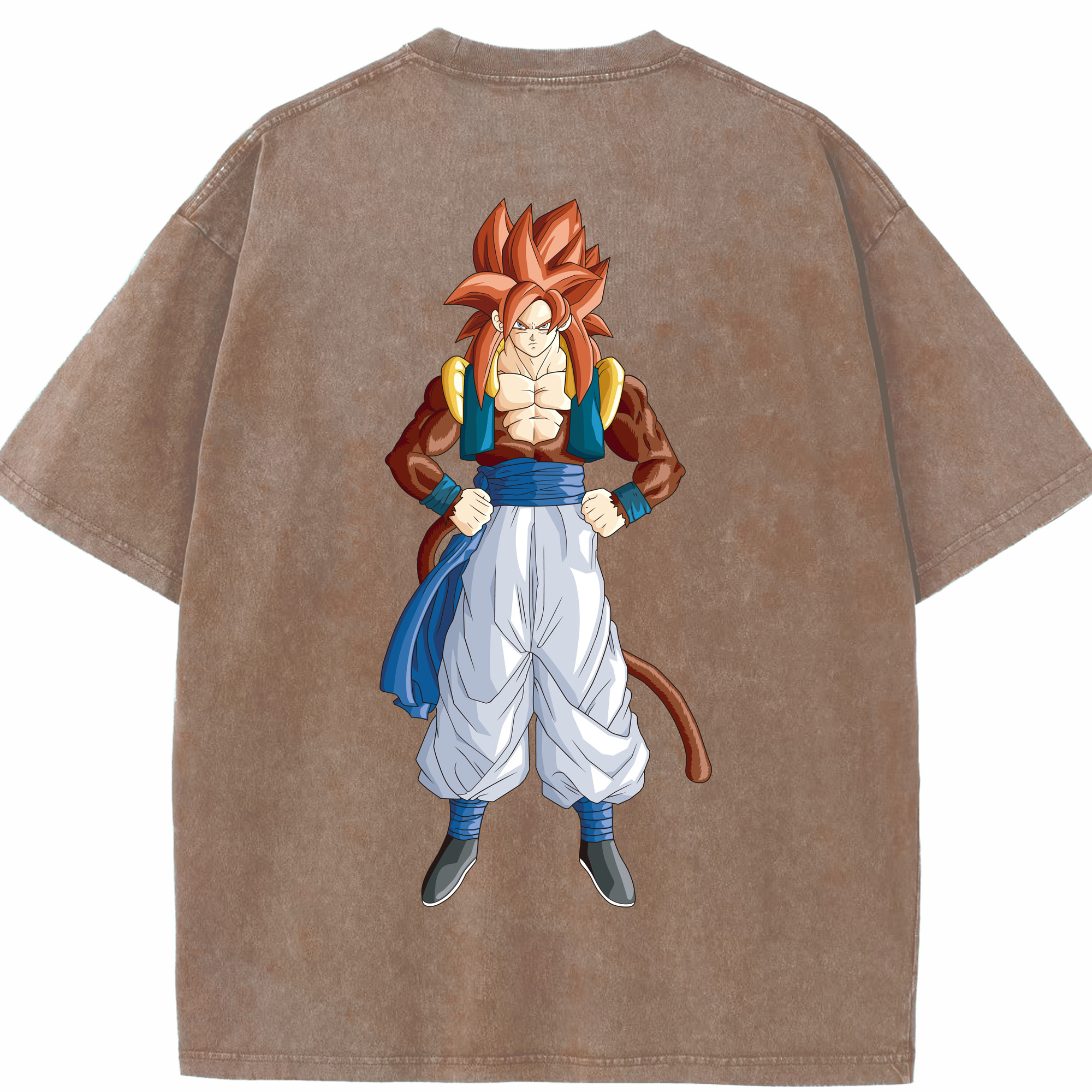（画像用） ドラゴンボール 孫悟空（そん ごくう）Son Goku カカロット DRAGON BALL Kakarotto 綿100% ヴィンテージ風 半袖Tシャツ（背面プリント）