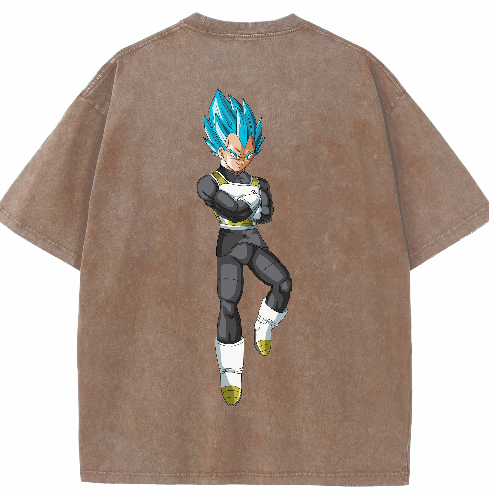（画像用） ドラゴンボール ベジータ四世（Bejīta Yonsei）DRAGON BALL Vegeta IV 綿100% ヴィンテージ風 半袖Tシャツ（背面プリント）