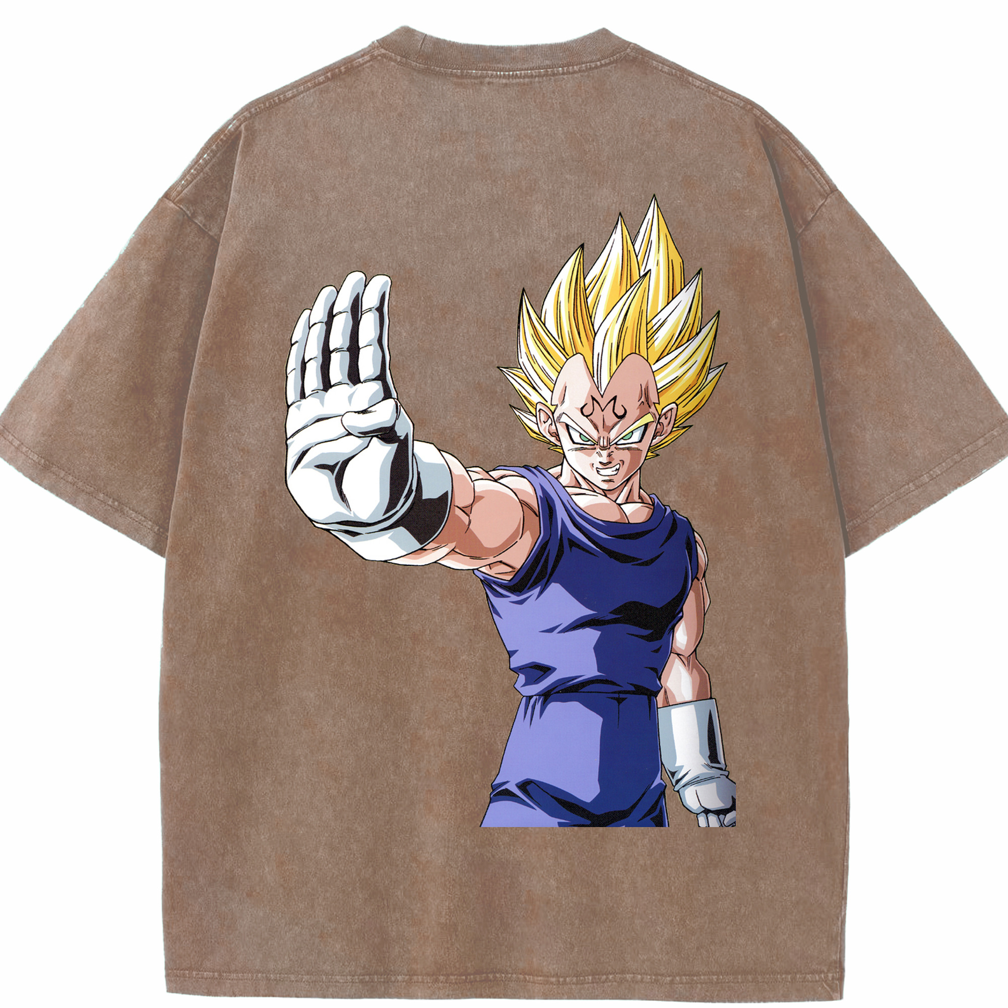 （画像用） ドラゴンボール ベジータ四世（Bejīta Yonsei）DRAGON BALL Vegeta IV 綿100% ヴィンテージ風 半袖Tシャツ（背面プリント）