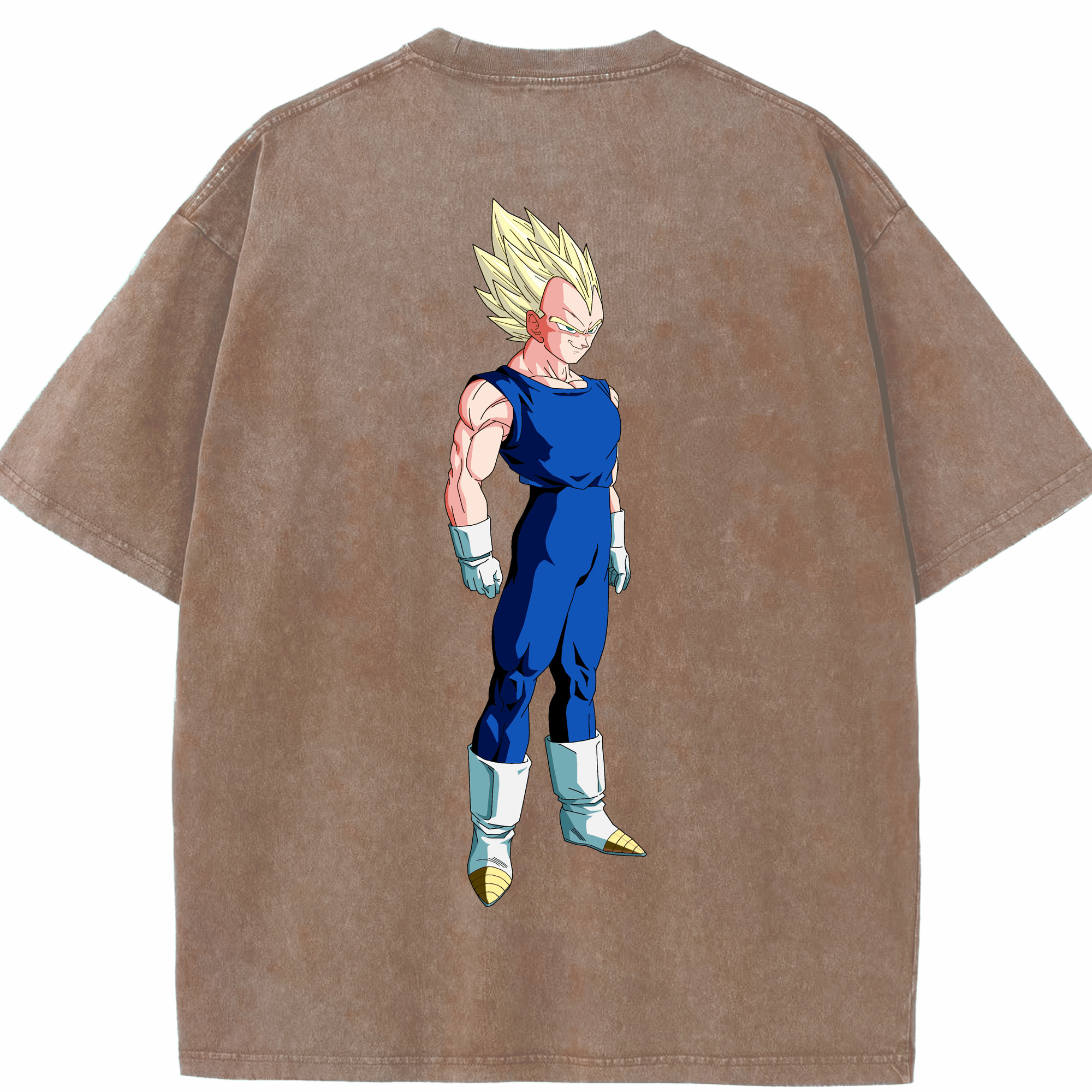 （画像用） ドラゴンボール ベジータ四世（Bejīta Yonsei）DRAGON BALL Vegeta IV 綿100% ヴィンテージ風 半袖Tシャツ（背面プリント）