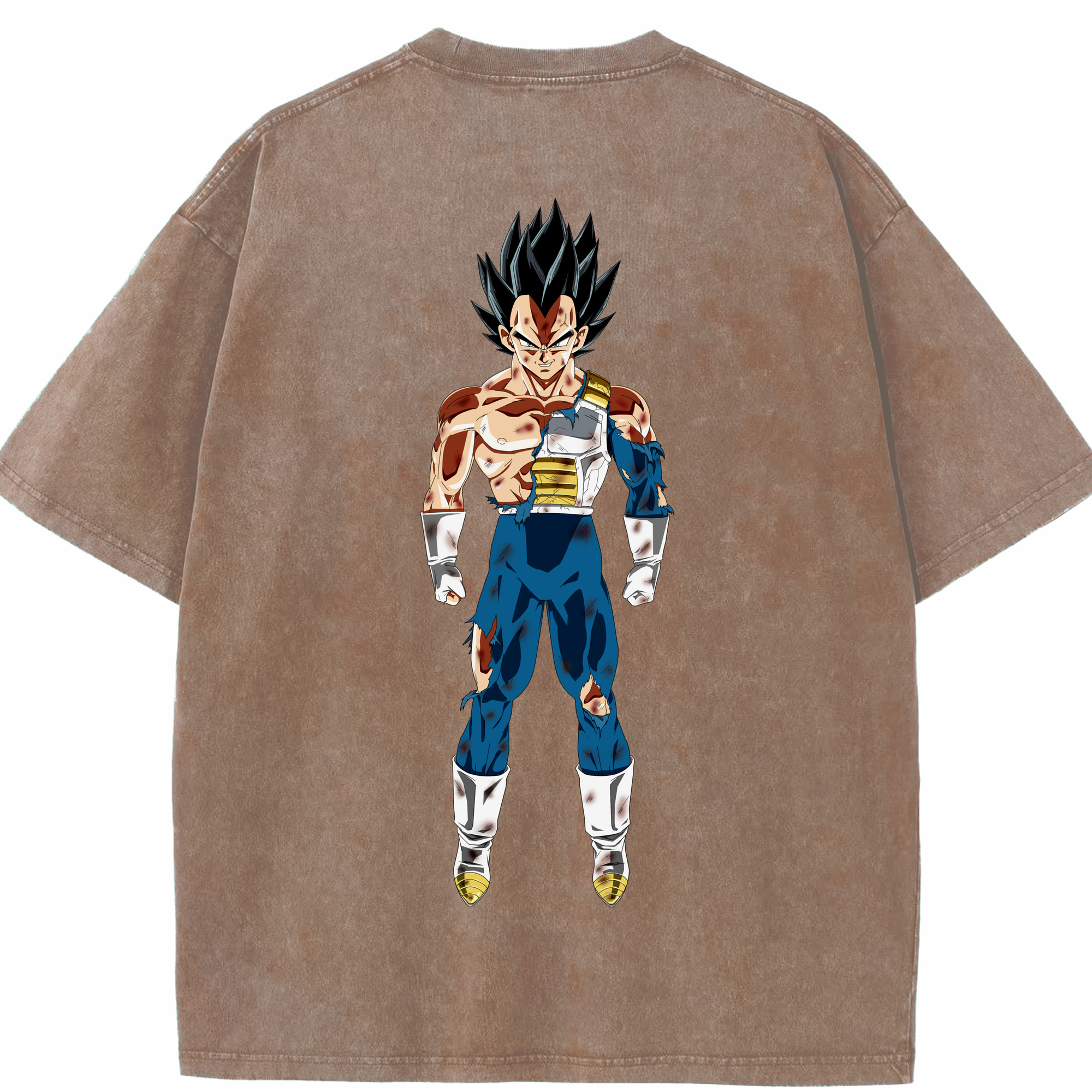 （画像用） ドラゴンボール ベジータ四世（Bejīta Yonsei）DRAGON BALL Vegeta IV 綿100% ヴィンテージ風 半袖Tシャツ（背面プリント）