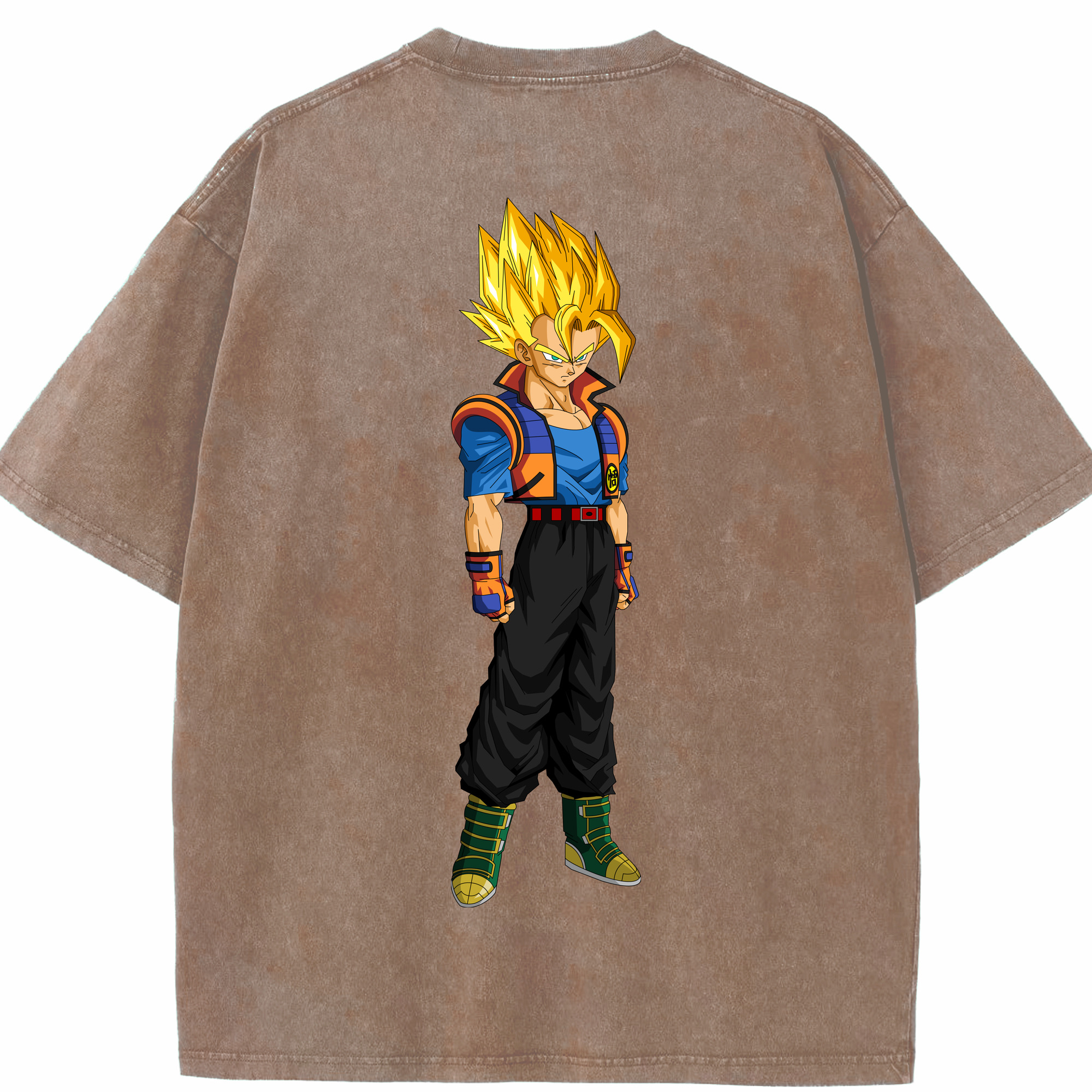 （画像用） ドラゴンボール ベジータ四世（Bejīta Yonsei）DRAGON BALL Vegeta IV 綿100% ヴィンテージ風 半袖Tシャツ（背面プリント）