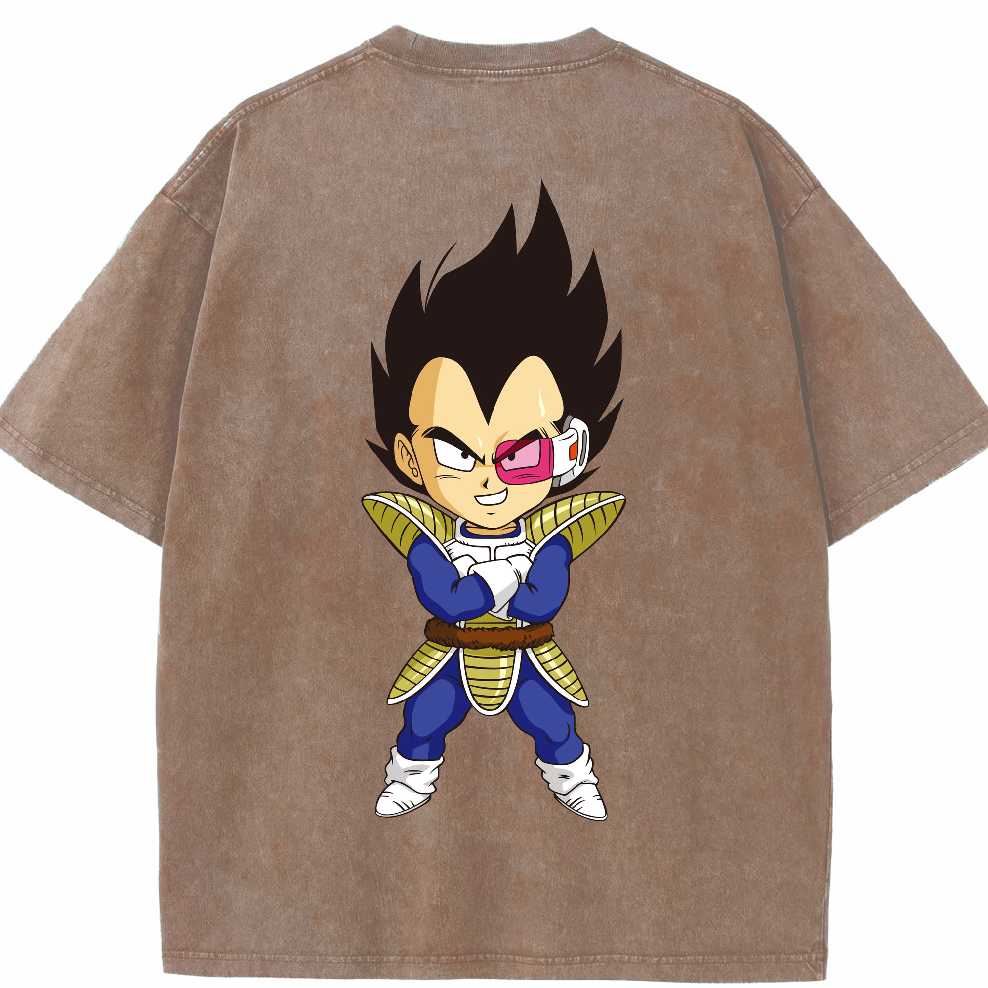 （画像用） ドラゴンボール ベジータ四世（Bejīta Yonsei）DRAGON BALL Vegeta IV 綿100% ヴィンテージ風 半袖Tシャツ（背面プリント）
