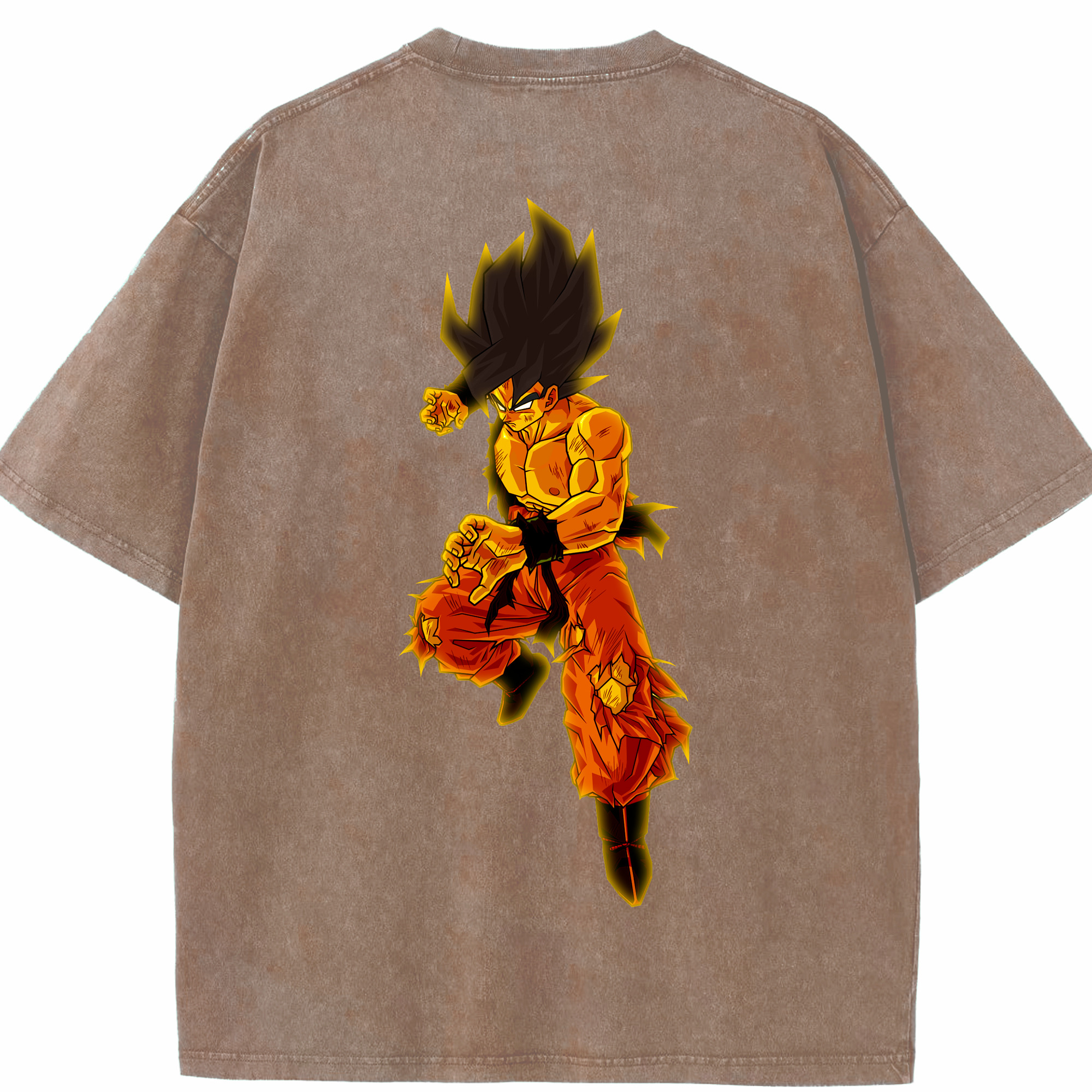（画像用） ドラゴンボール 孫 悟飯（そんごはん）DRAGON BALL Son Gohan 綿100% ヴィンテージ風 半袖Tシャツ（背面プリント）