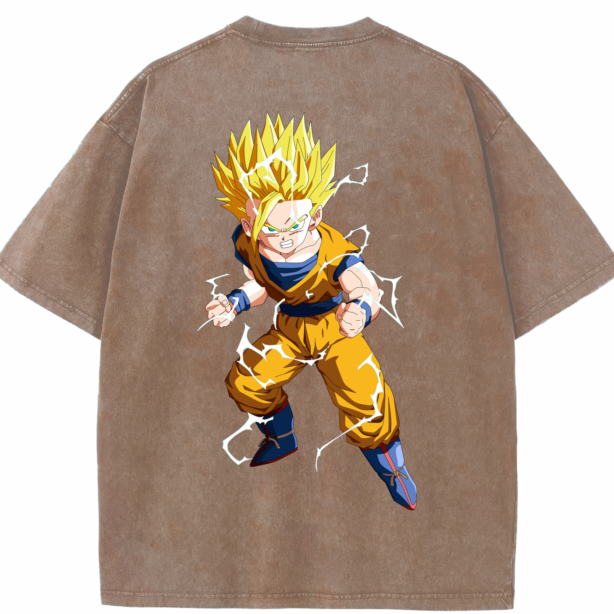 （画像用） ドラゴンボール 孫 悟飯（そんごはん）DRAGON BALL Son Gohan 綿100% ヴィンテージ風 半袖Tシャツ（背面プリント）