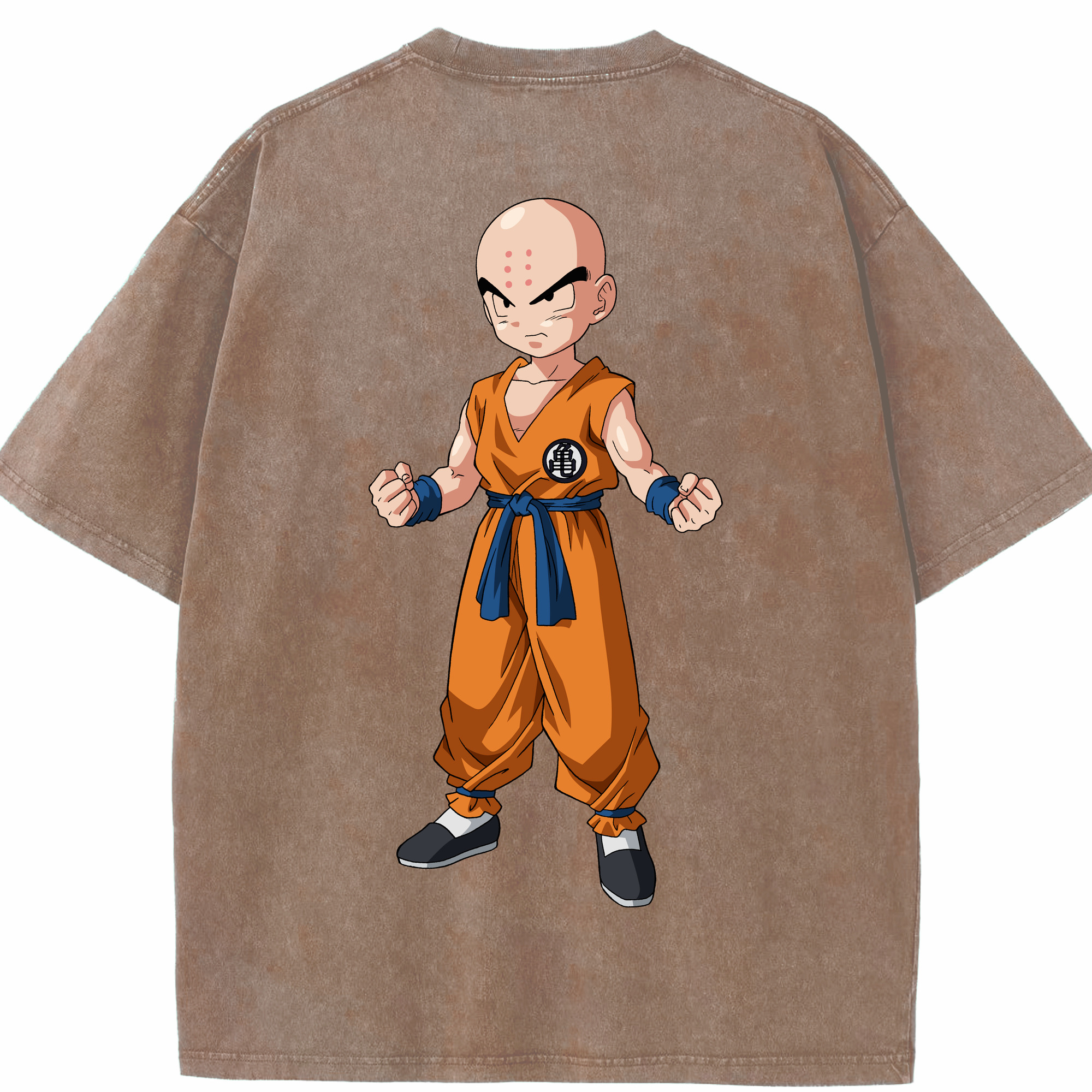 （画像用） ドラゴンボール クリリン DRAGON BALL krillin 綿100% ヴィンテージ風 半袖Tシャツ（背面プリント）