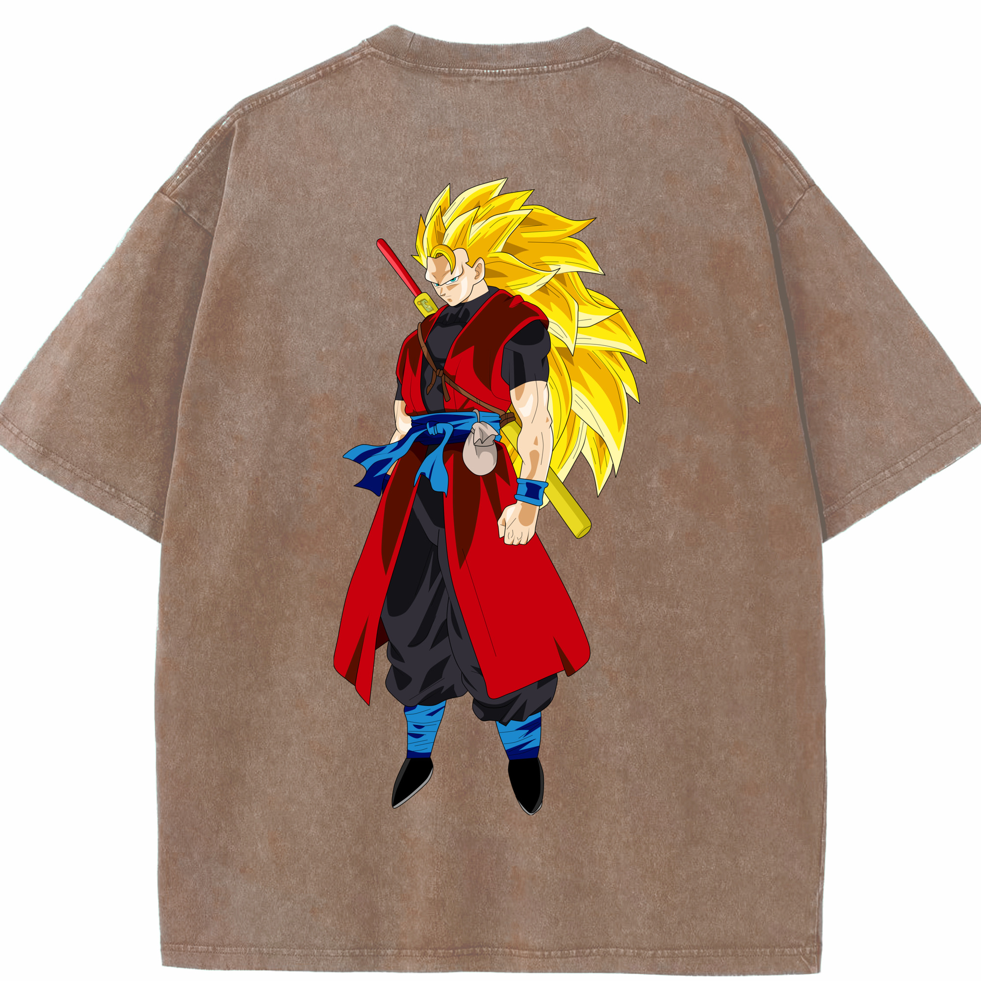 （画像用） ドラゴンボール トランクス（Torankusu）DRAGON BALL Trunks 綿100% ヴィンテージ風 半袖Tシャツ（背面プリント）