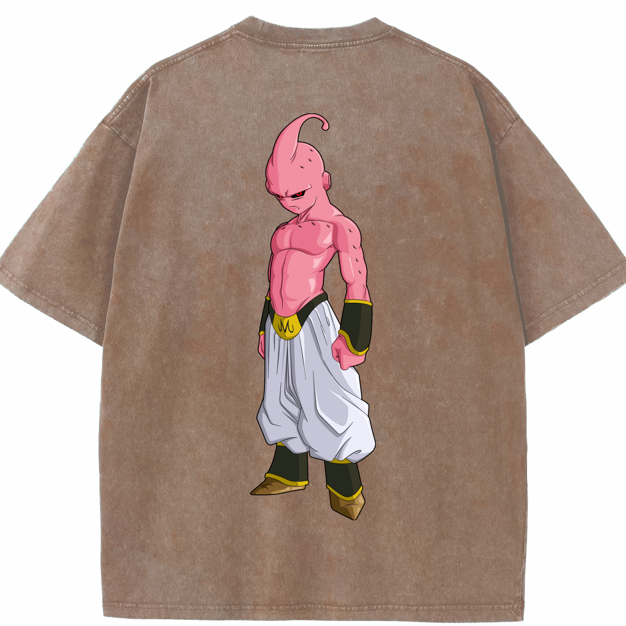 （画像用） ドラゴンボール 魔人ブウ DRAGON BALL Majin Buu 綿100% ヴィンテージ風 半袖Tシャツ（背面プリント）
