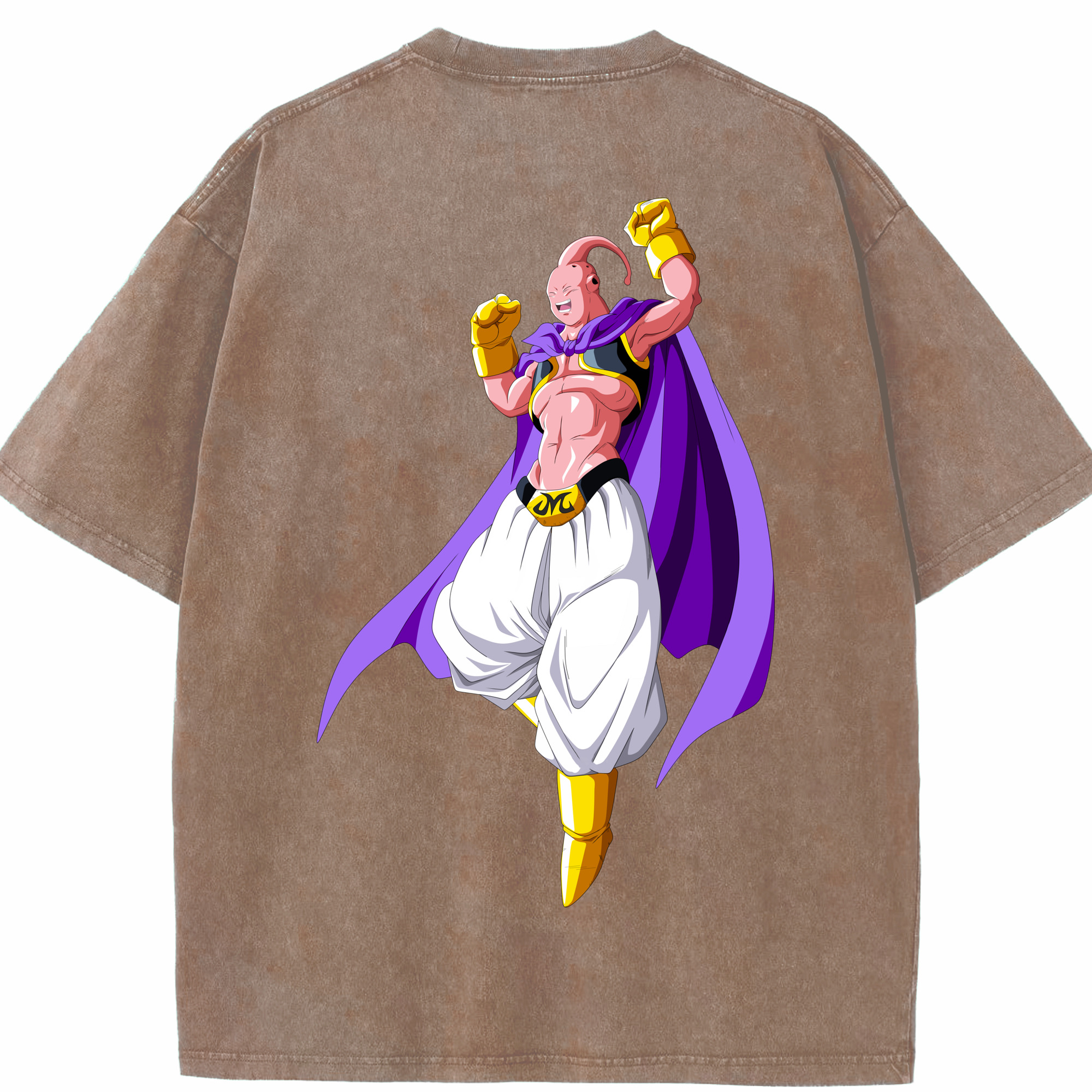 （画像用） ドラゴンボール 魔人ブウ DRAGON BALL Majin Buu 綿100% ヴィンテージ風 半袖Tシャツ（背面プリント）