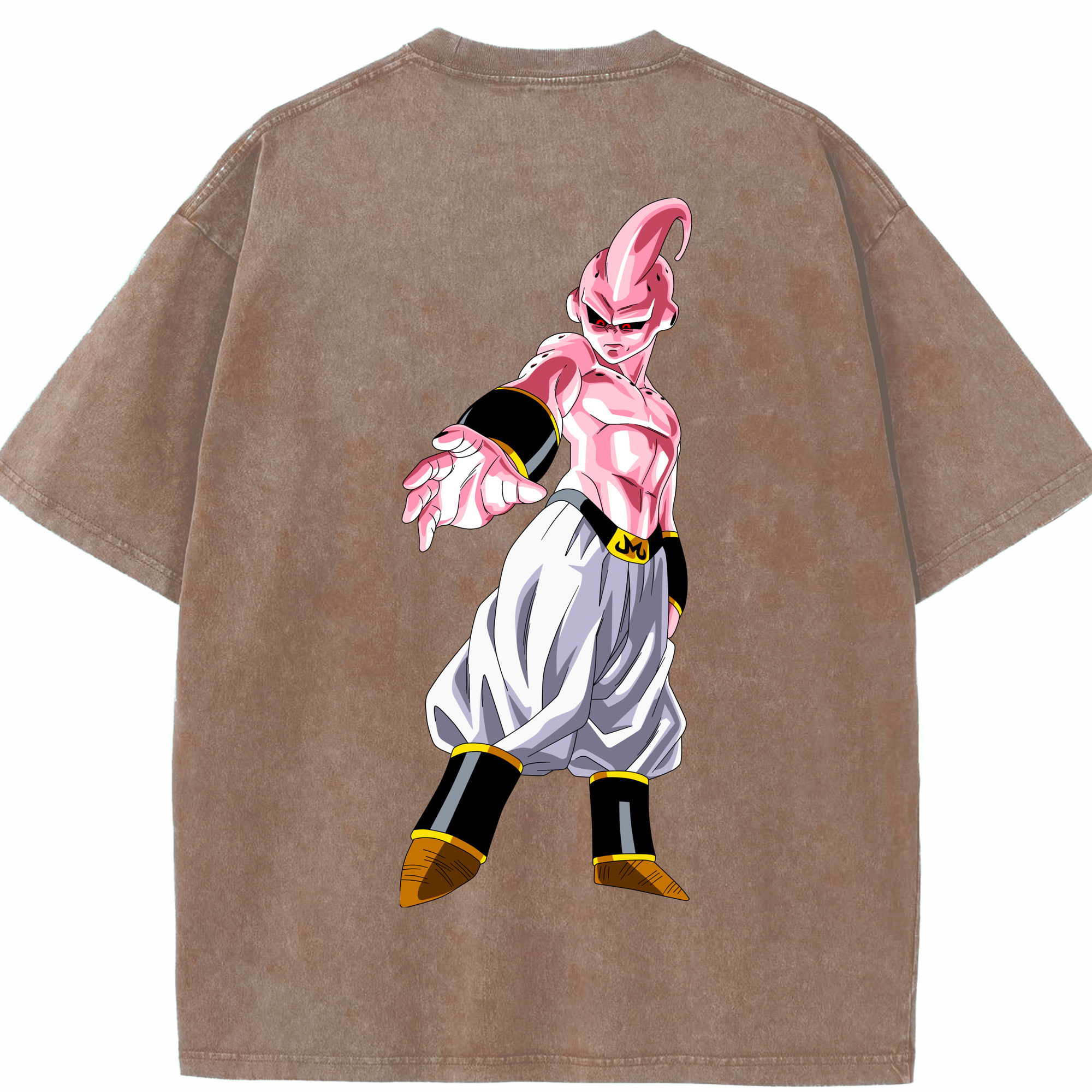 （画像用） ドラゴンボール 魔人ブウ DRAGON BALL Majin Buu 綿100% ヴィンテージ風 半袖Tシャツ（背面プリント）