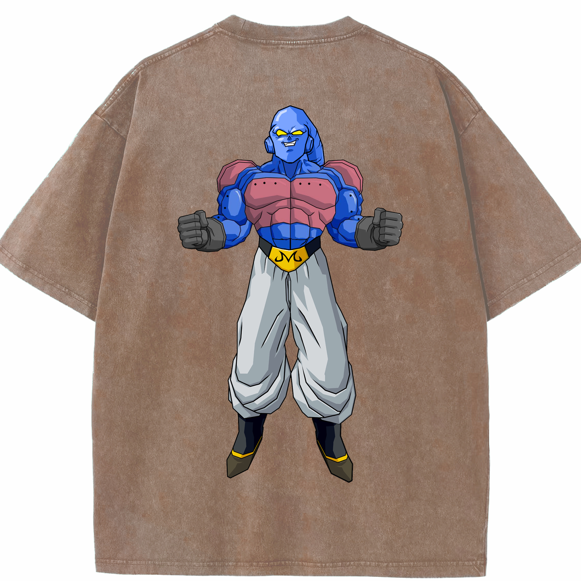 （画像用） ドラゴンボール 魔人ブウ DRAGON BALL Majin Buu 綿100% ヴィンテージ風 半袖Tシャツ（背面プリント）