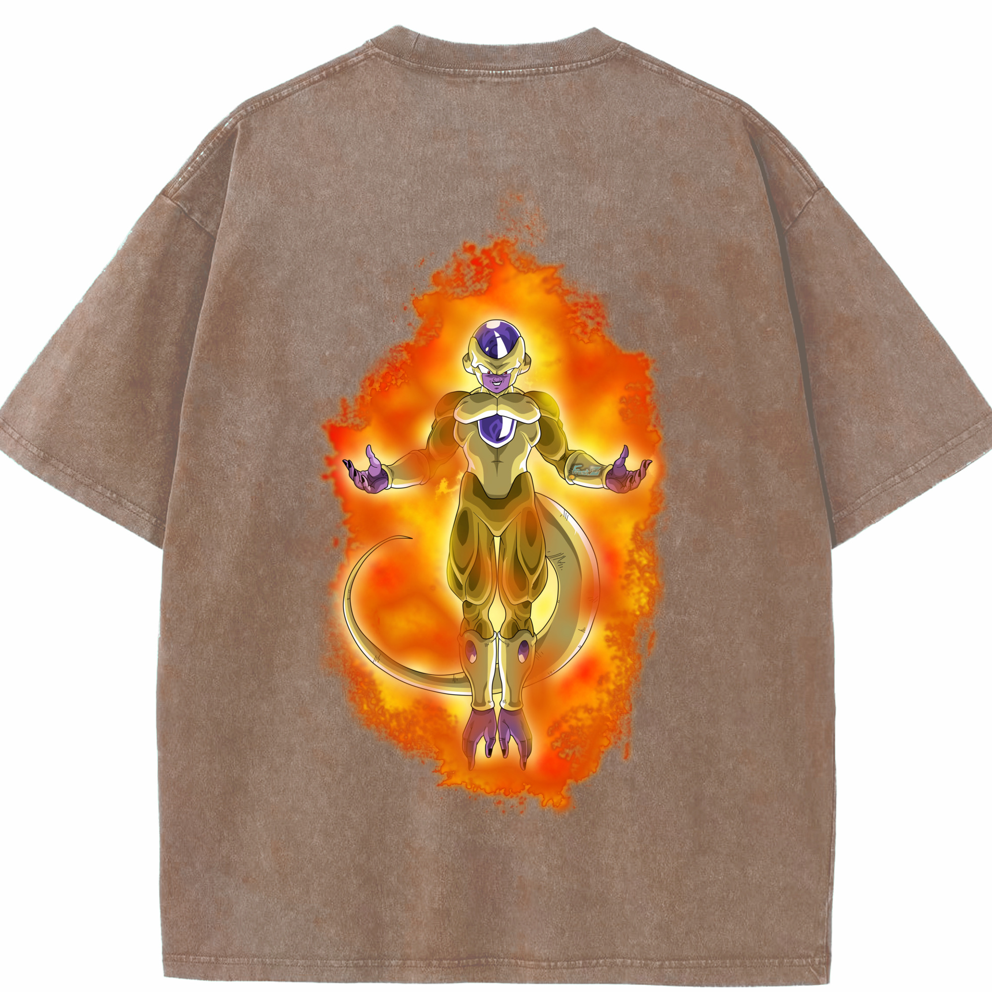 （画像用） ドラゴンボール フリーザ DRAGON BALL Frieza 綿100% ヴィンテージ風 半袖Tシャツ（背面プリント）
