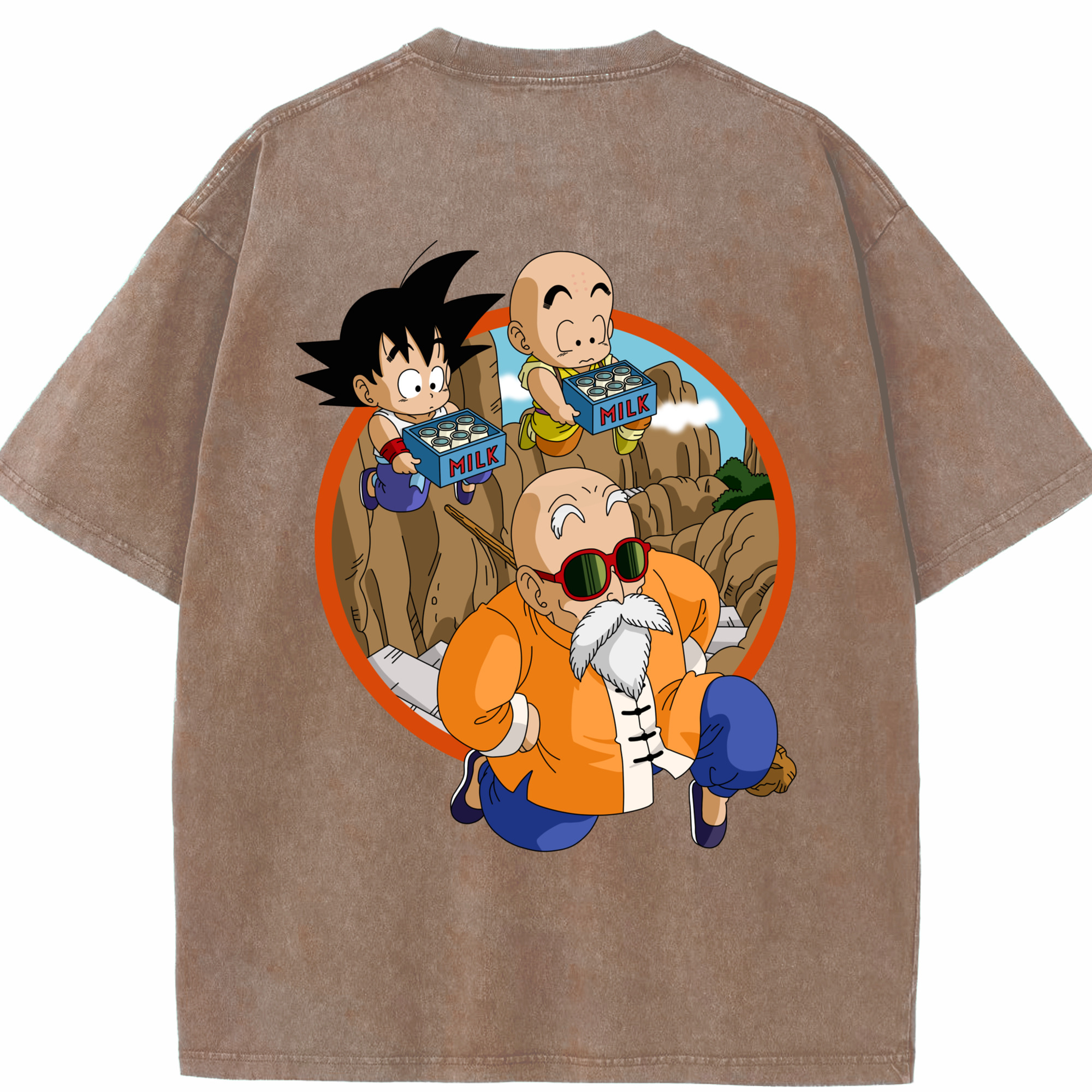 （画像用） ドラゴンボール 亀仙人（かめせんにん） DRAGON BALL Master Roshi Kame Sennin 綿100% ヴィンテージ風 半袖Tシャツ（背面プリント）