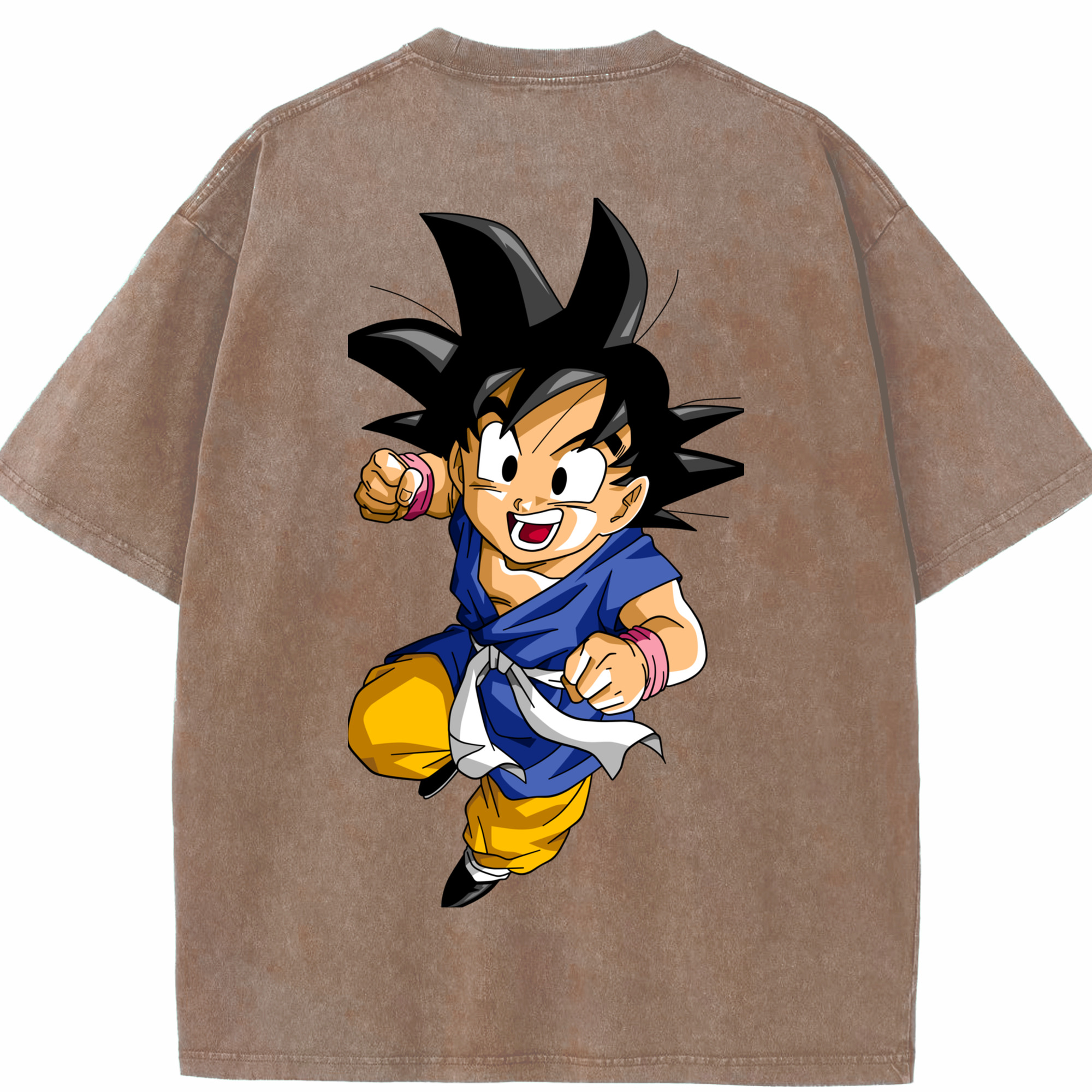 （画像用） ドラゴンボール 孫悟天 そん ごてん DRAGON BALL Son Goten 綿100% ヴィンテージ風 半袖Tシャツ（背面プリント）