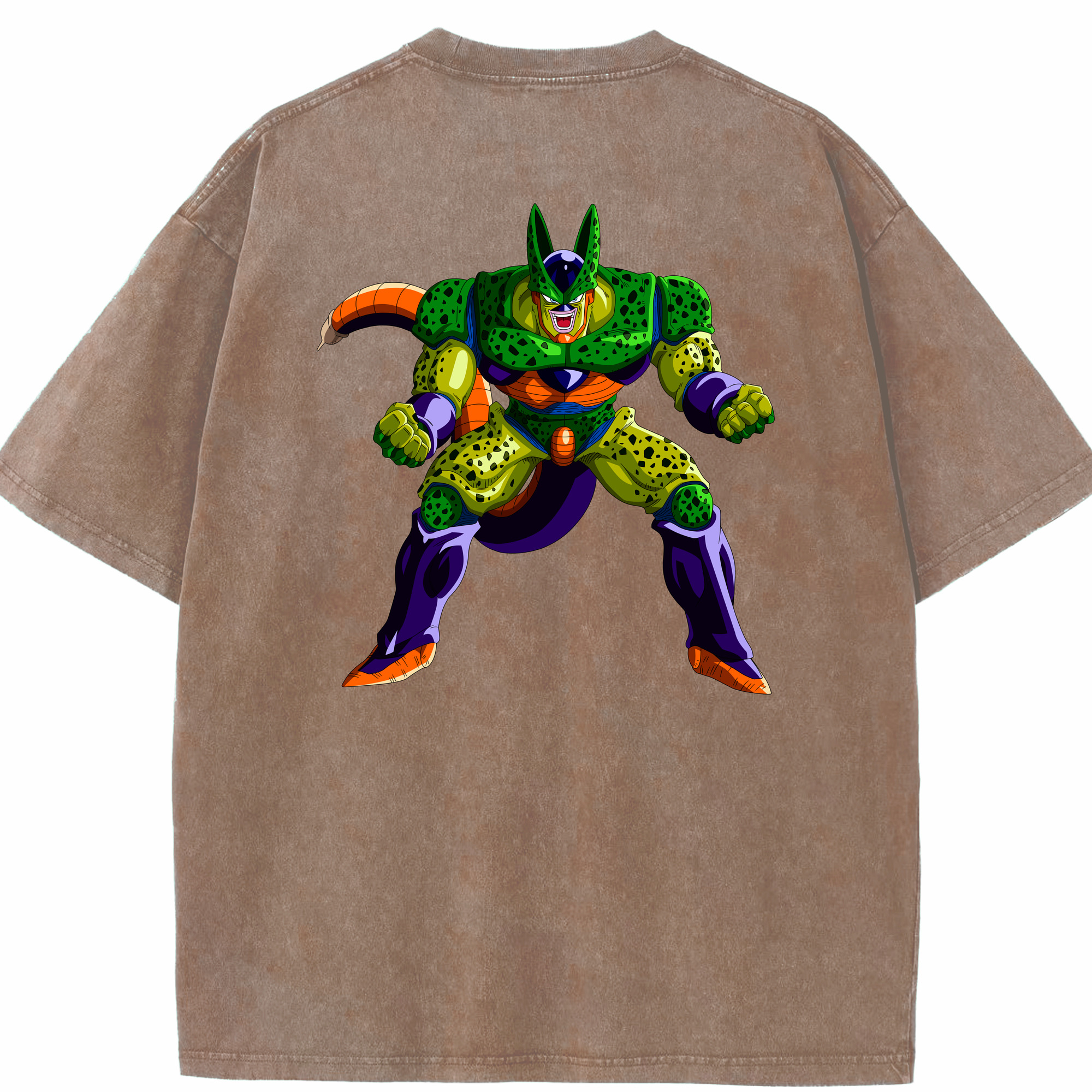 （画像用） ドラゴンボール セル DRAGON BALL Cell 綿100% ヴィンテージ風 半袖Tシャツ（背面プリント）