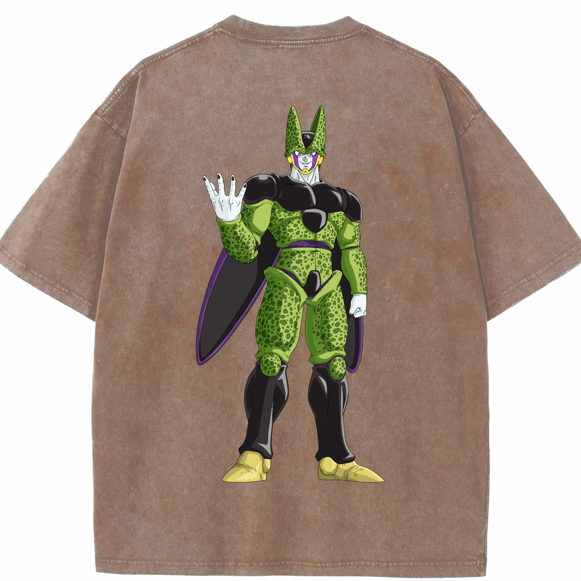 （画像用） ドラゴンボール セル DRAGON BALL Cell 綿100% ヴィンテージ風 半袖Tシャツ（背面プリント）
