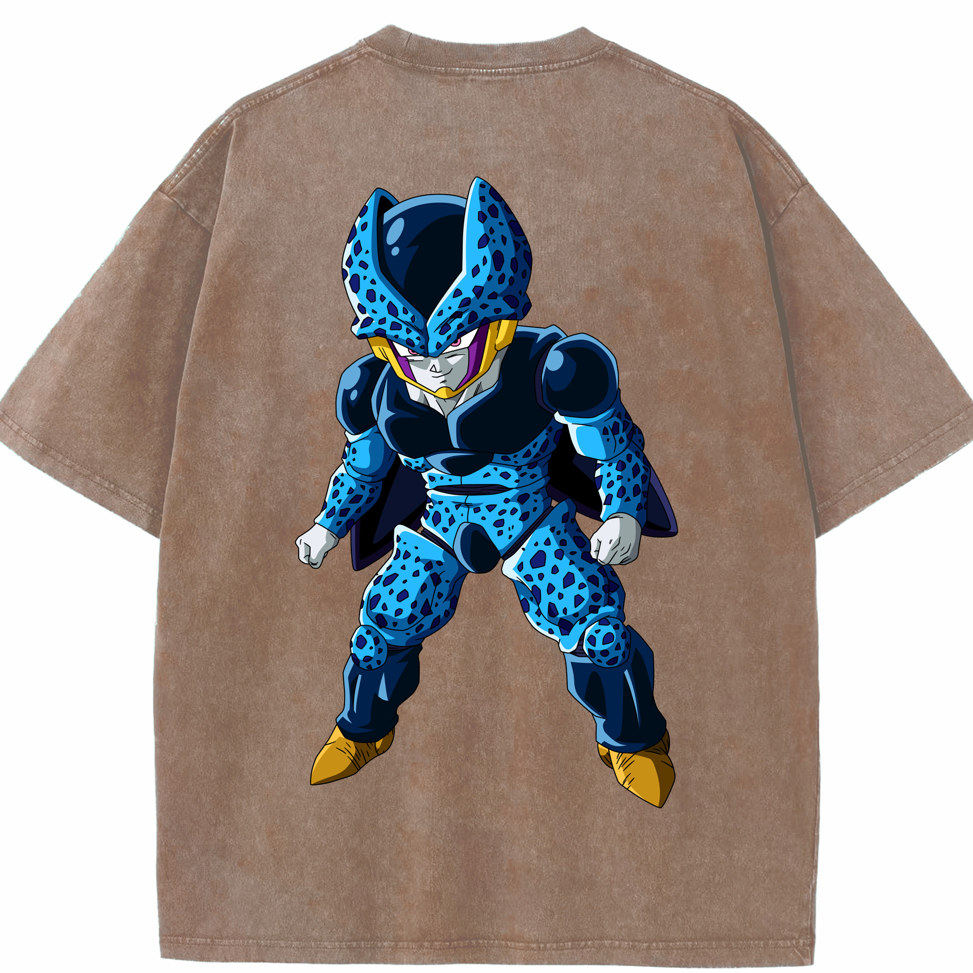 （画像用） ドラゴンボール セル DRAGON BALL Cell 綿100% ヴィンテージ風 半袖Tシャツ（背面プリント）