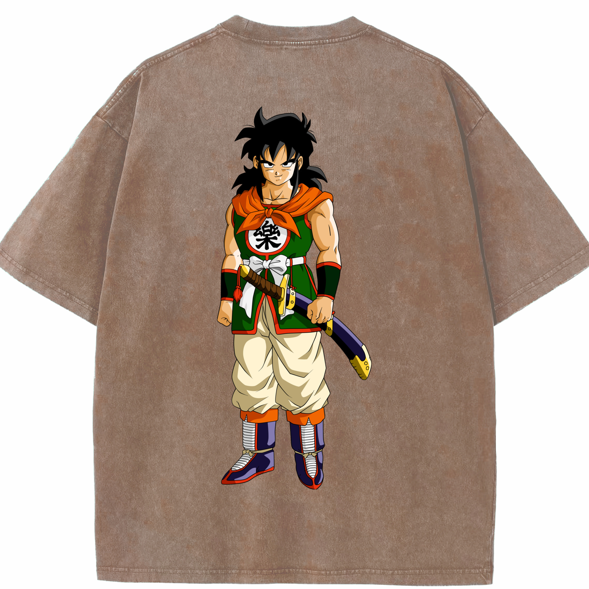 （画像用） ドラゴンボール ヤムチャ DRAGON BALL Yamcha 綿100% ヴィンテージ風 半袖Tシャツ（背面プリント）