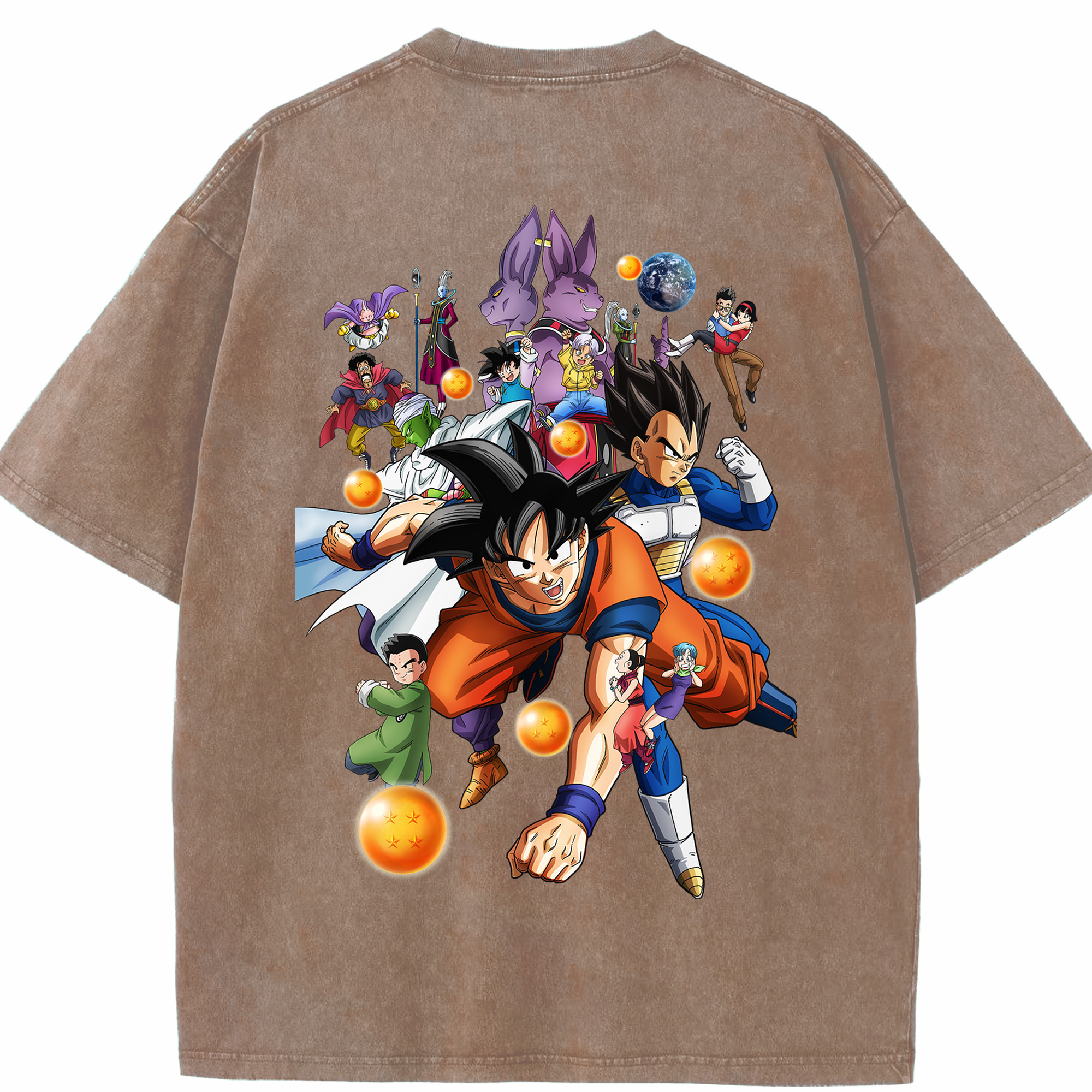 （画像用） ドラゴンボール DRAGON BALL 綿100% ヴィンテージ風 半袖Tシャツ（背面プリント）
