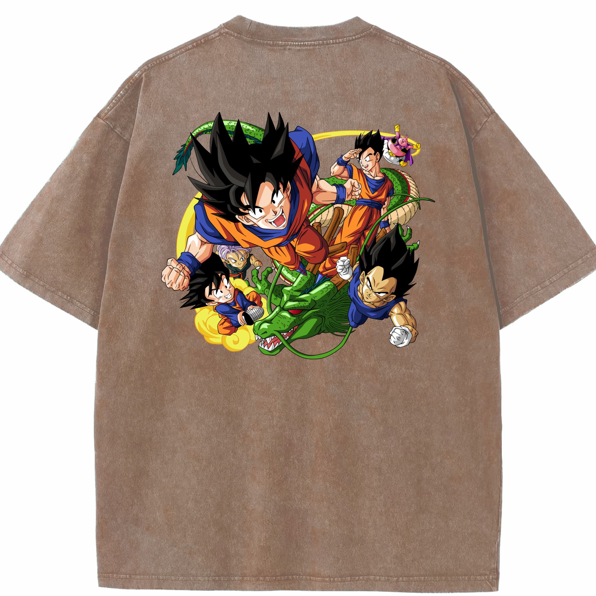 （画像用） ドラゴンボール DRAGON BALL 綿100% ヴィンテージ風 半袖Tシャツ（背面プリント）