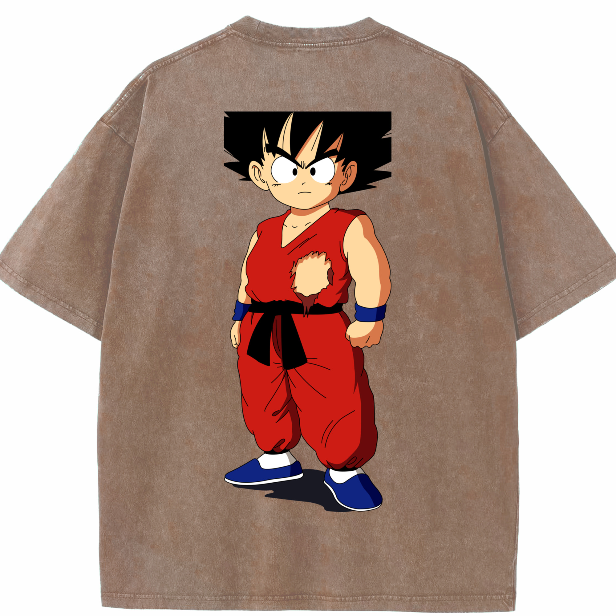 （画像用） ドラゴンボール 孫悟空（そん ごくう）Son Goku カカロット DRAGON BALL Kakarotto 綿100% ヴィンテージ風 半袖Tシャツ（背面プリント）