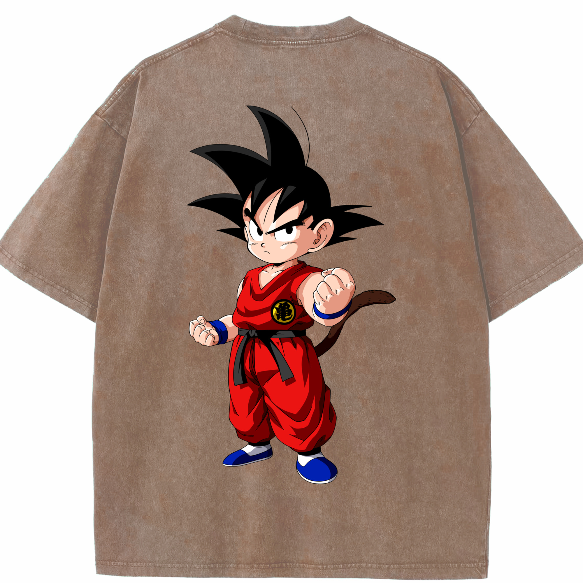 （画像用） ドラゴンボール 孫悟空（そん ごくう）Son Goku カカロット DRAGON BALL Kakarotto 綿100% ヴィンテージ風 半袖Tシャツ（背面プリント）