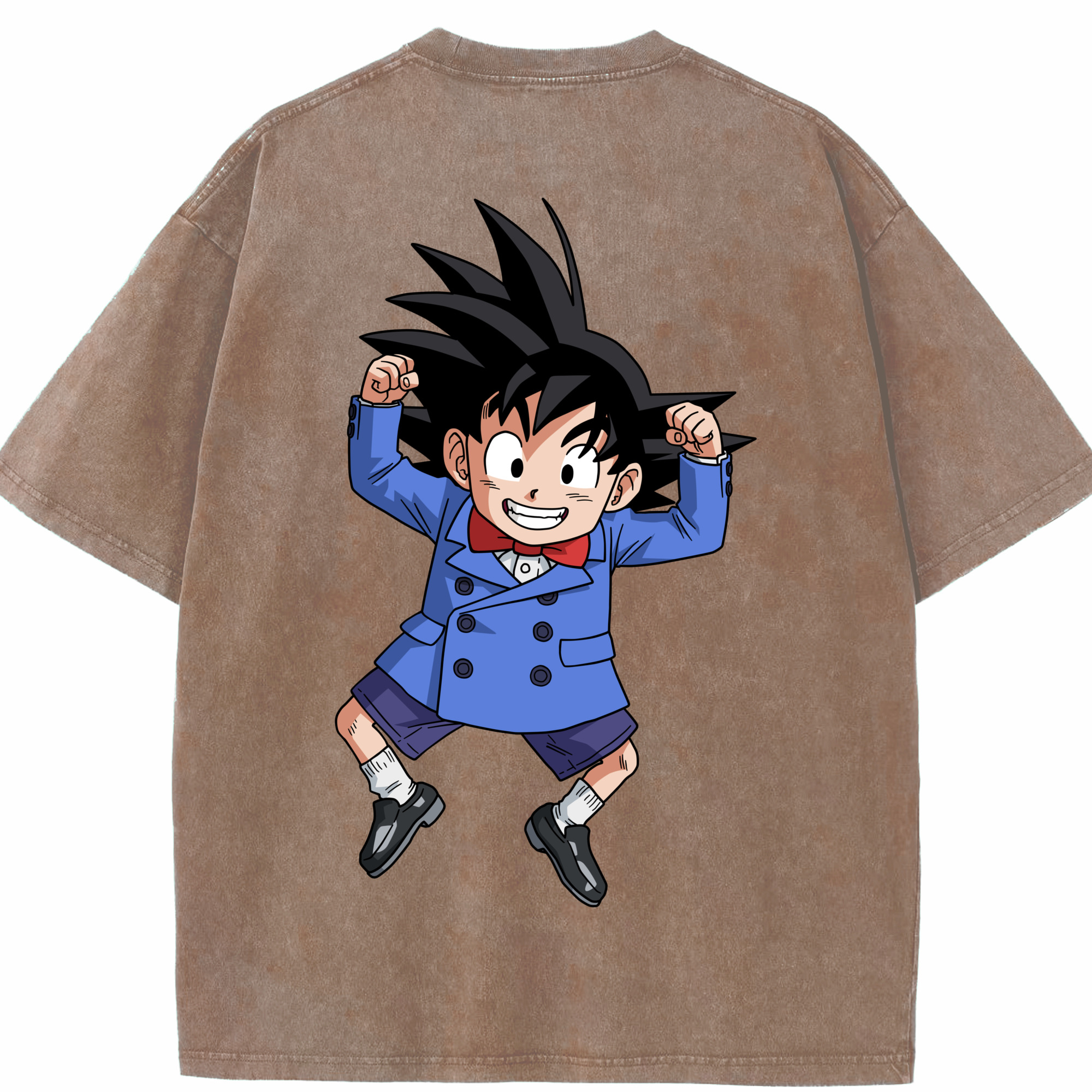 （画像用） ドラゴンボール 孫悟空（そん ごくう）Son Goku カカロット DRAGON BALL Kakarotto 綿100% ヴィンテージ風 半袖Tシャツ（背面プリント）