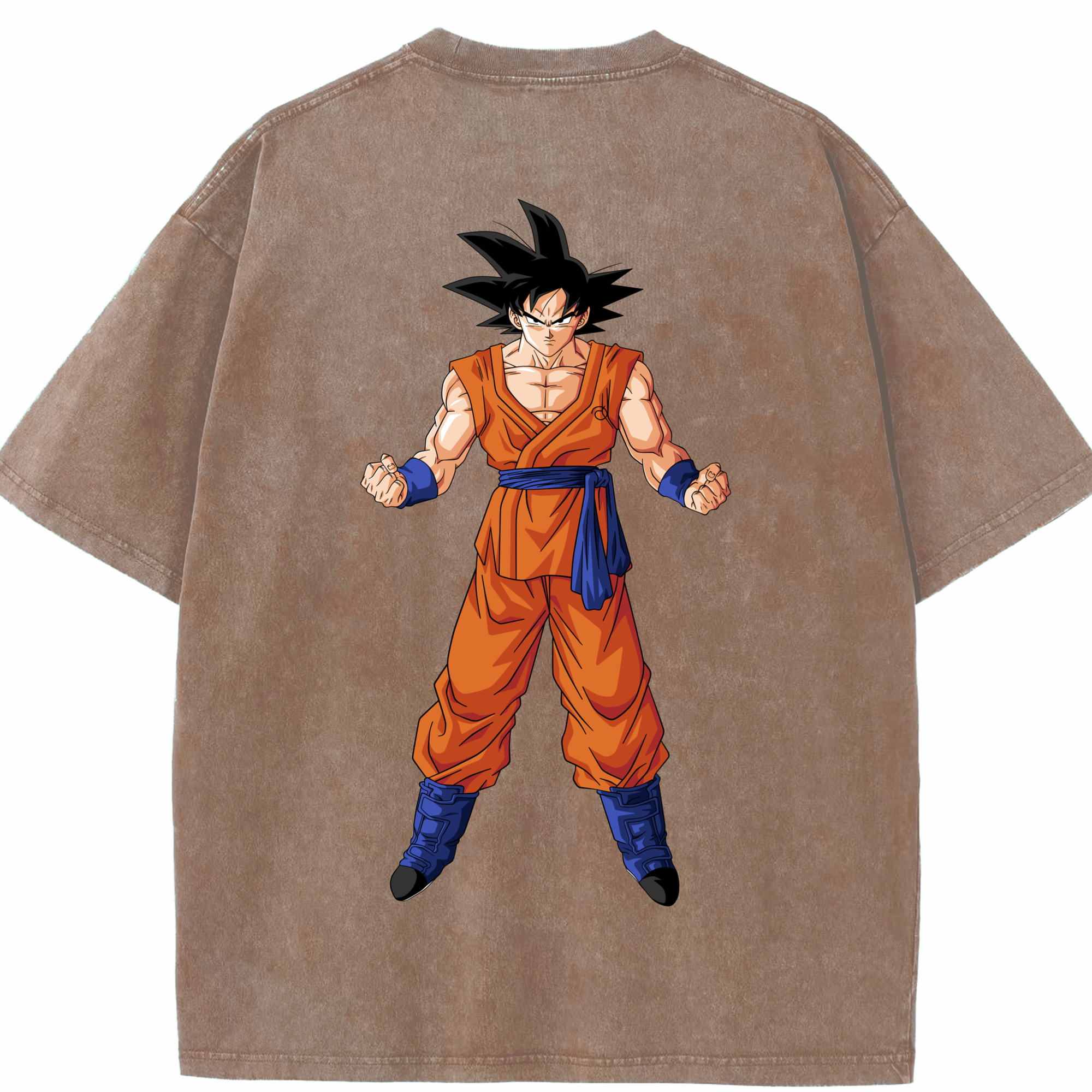 （画像用） ドラゴンボール 孫悟空（そん ごくう）Son Goku カカロット DRAGON BALL Kakarotto 綿100% ヴィンテージ風 半袖Tシャツ（背面プリント）
