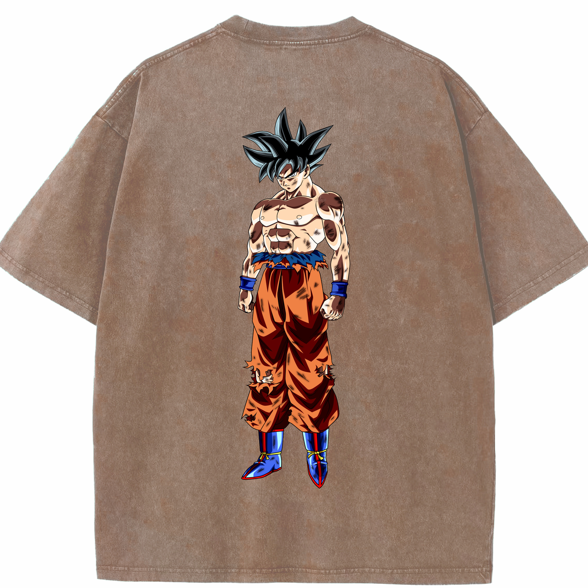 （画像用） ドラゴンボール 孫悟空（そん ごくう）Son Goku カカロット DRAGON BALL Kakarotto 綿100% ヴィンテージ風 半袖Tシャツ（背面プリント）