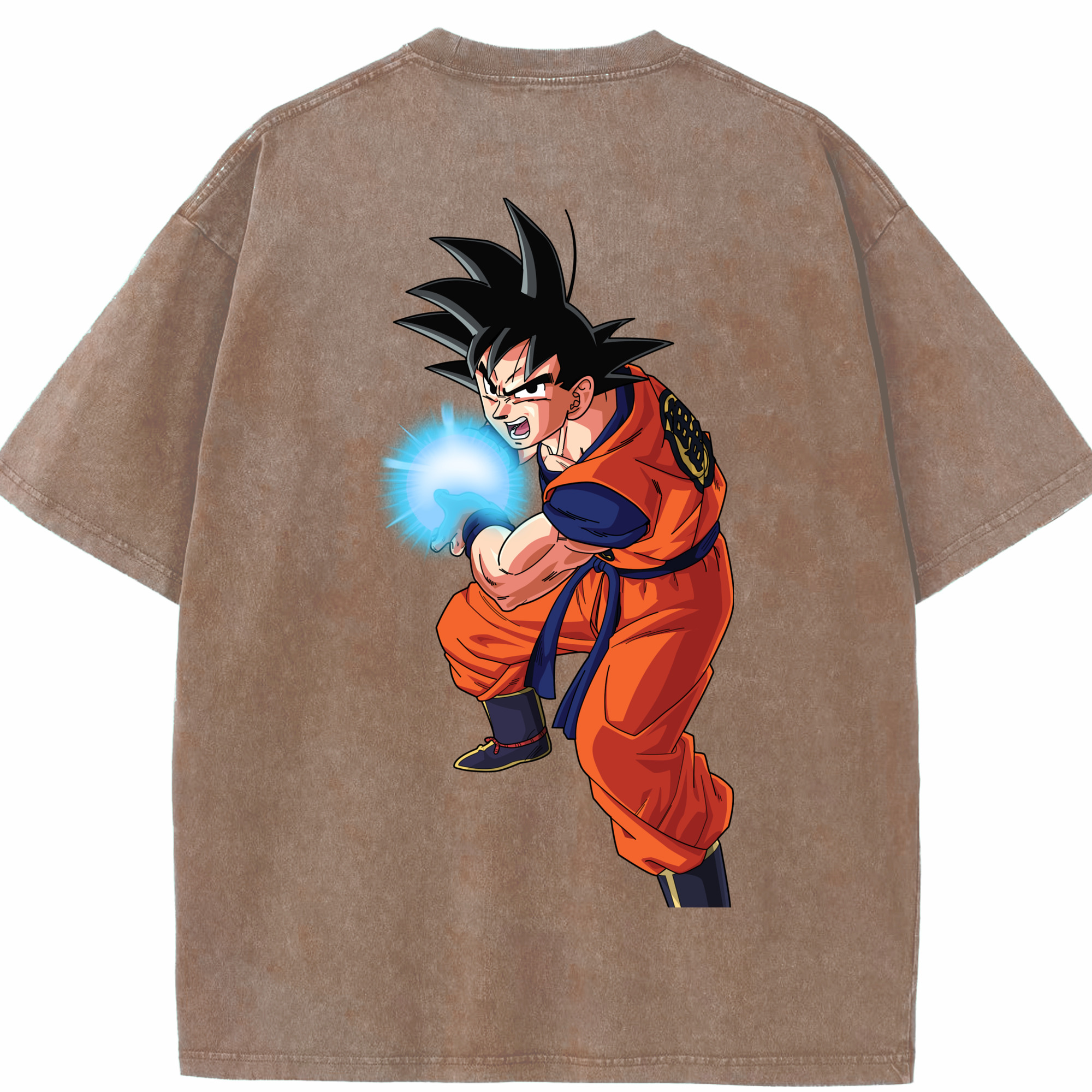（画像用） ドラゴンボール 孫悟空（そん ごくう）Son Goku カカロット DRAGON BALL Kakarotto 綿100% ヴィンテージ風 半袖Tシャツ（背面プリント）