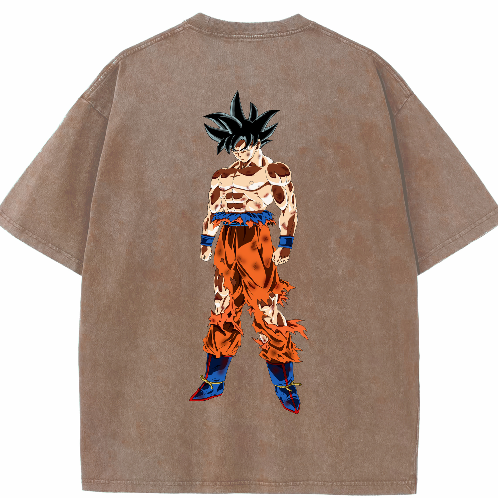 （画像用） ドラゴンボール 孫悟空（そん ごくう）Son Goku カカロット DRAGON BALL Kakarotto 綿100% ヴィンテージ風 半袖Tシャツ（背面プリント）