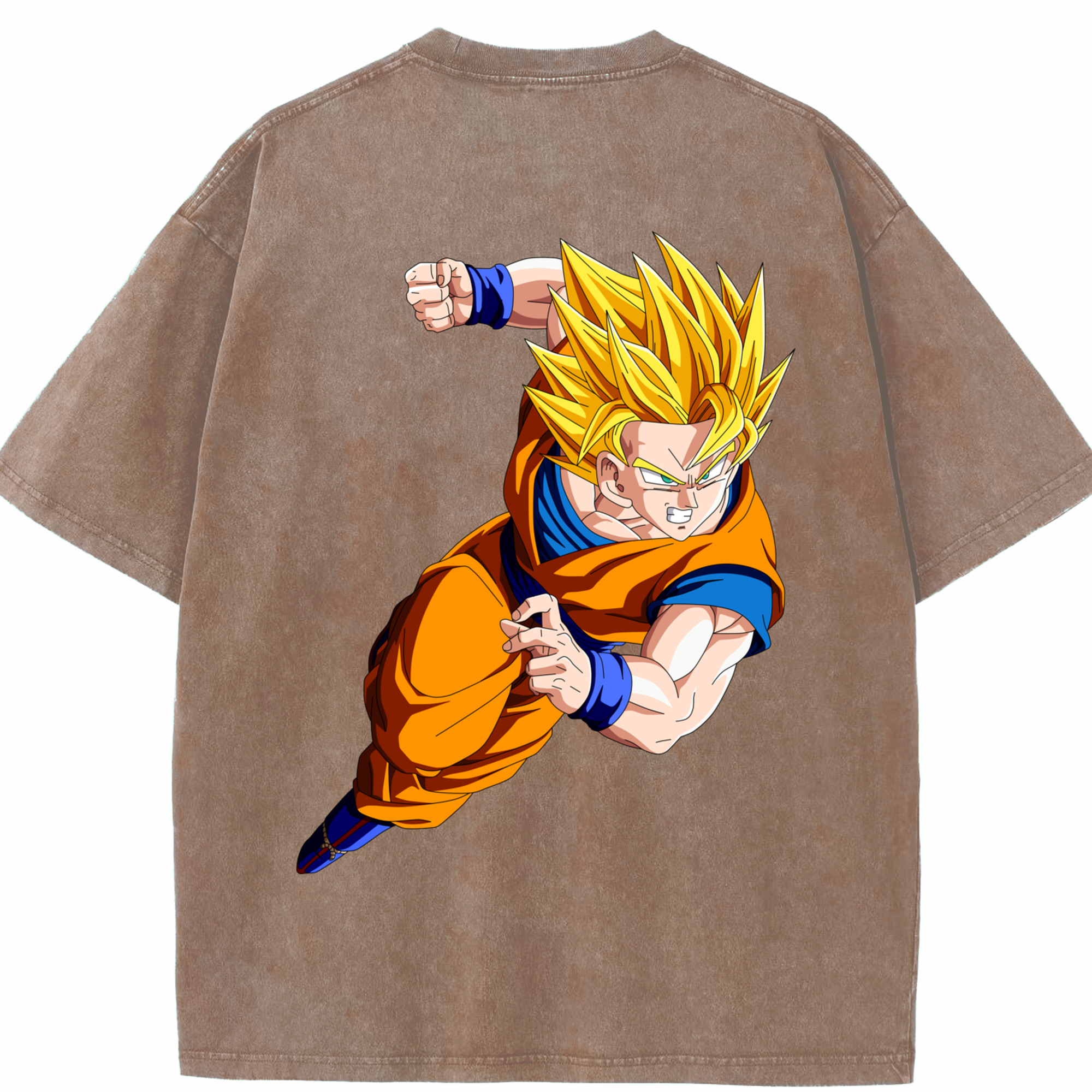 （画像用） ドラゴンボール 孫悟空（そん ごくう）Son Goku カカロット DRAGON BALL Kakarotto 綿100% ヴィンテージ風 半袖Tシャツ（背面プリント）
