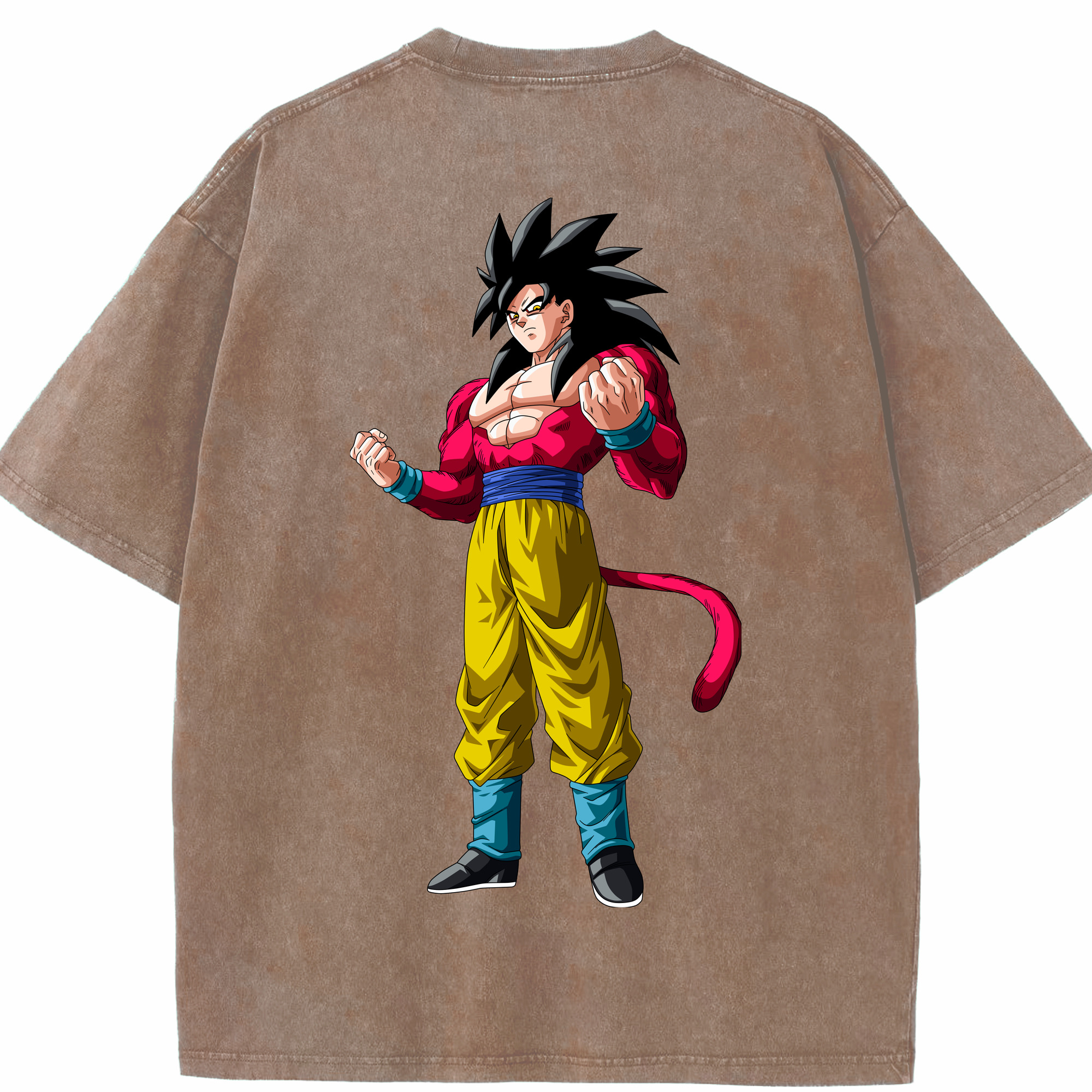 （画像用） ドラゴンボール 孫悟空（そん ごくう）Son Goku カカロット DRAGON BALL Kakarotto 綿100% ヴィンテージ風 半袖Tシャツ（背面プリント）
