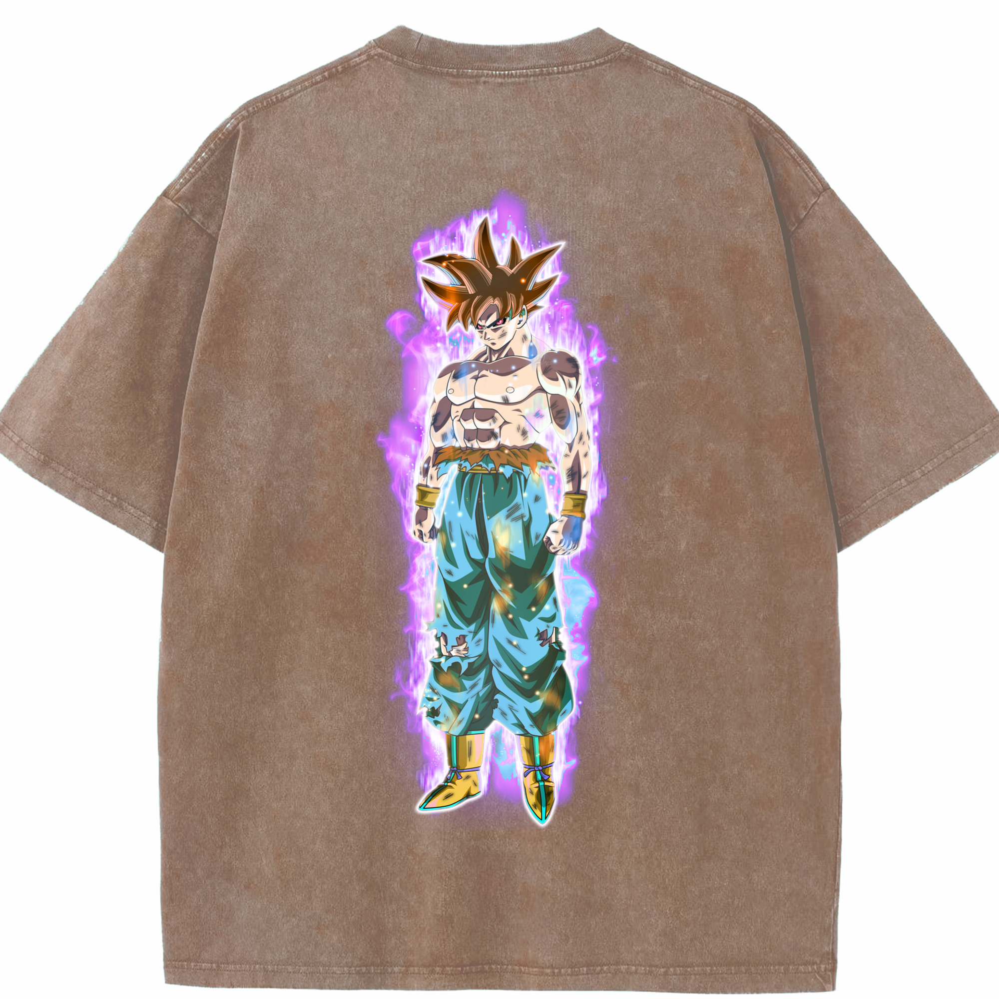 （画像用） ドラゴンボール 孫悟空（そん ごくう）Son Goku カカロット DRAGON BALL Kakarotto 綿100% ヴィンテージ風 半袖Tシャツ（背面プリント）