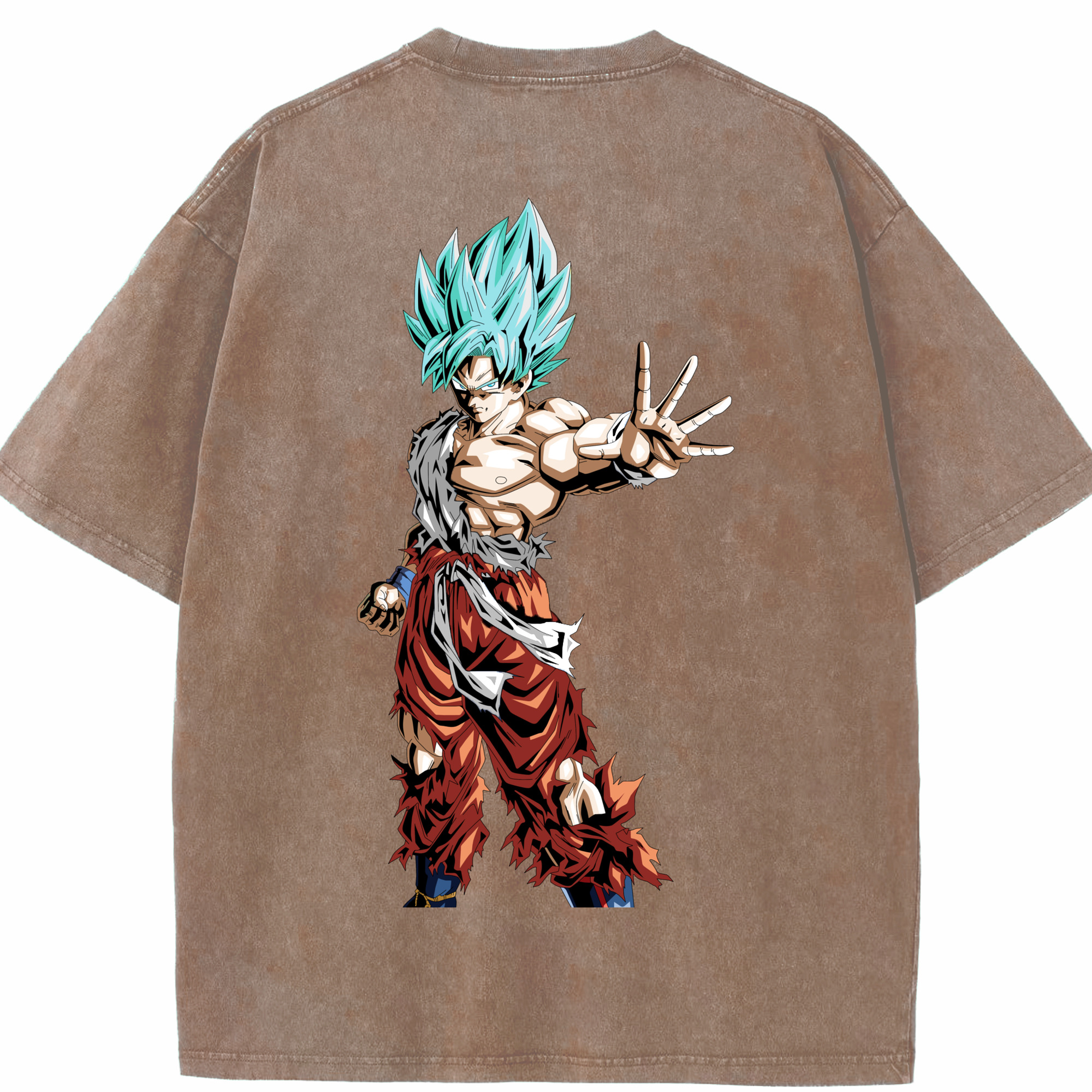（画像用） ドラゴンボール 孫悟空（そん ごくう）Son Goku カカロット DRAGON BALL Kakarotto 綿100% ヴィンテージ風 半袖Tシャツ（背面プリント）