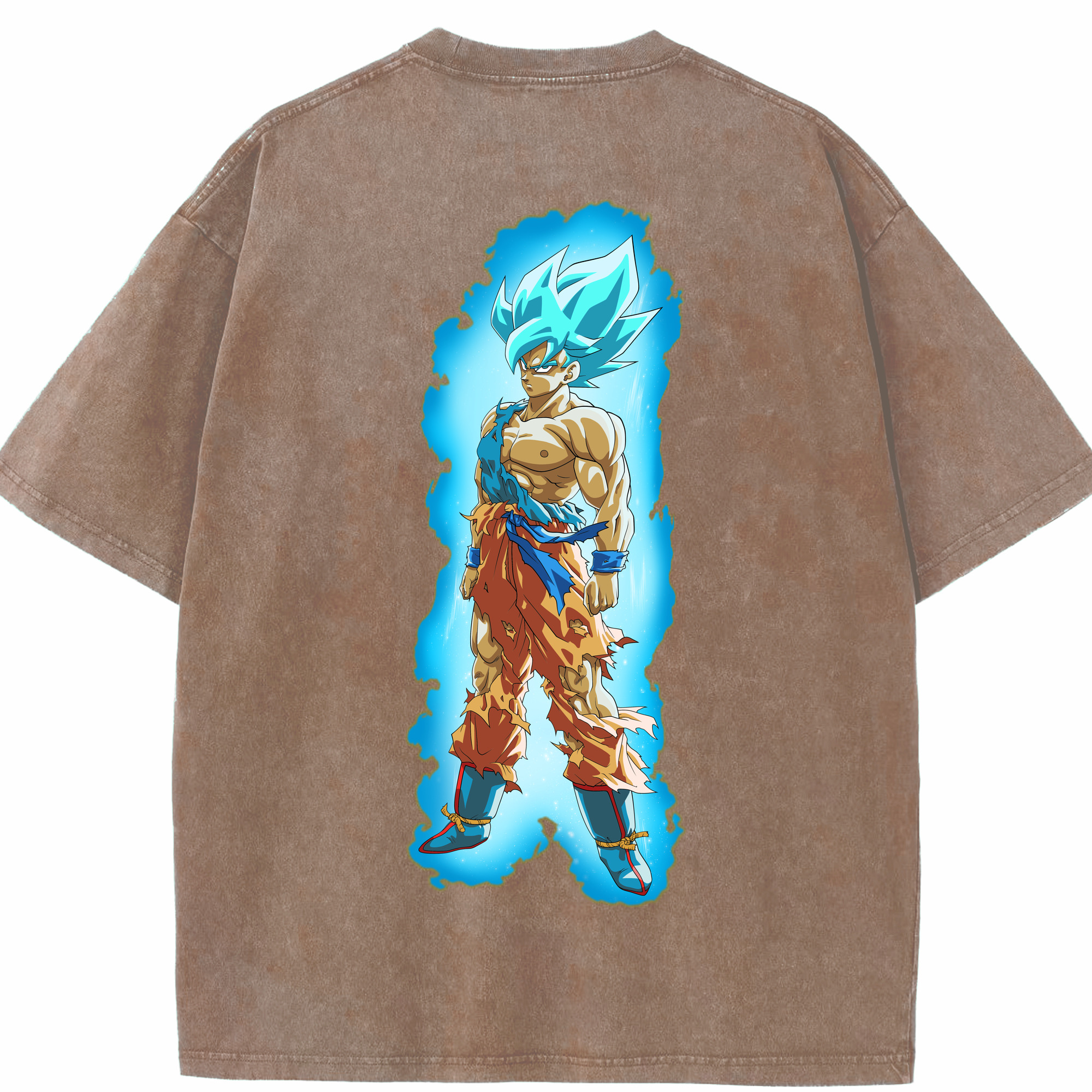 （画像用） ドラゴンボール 孫悟空（そん ごくう）Son Goku カカロット DRAGON BALL Kakarotto 綿100% ヴィンテージ風 半袖Tシャツ（背面プリント）