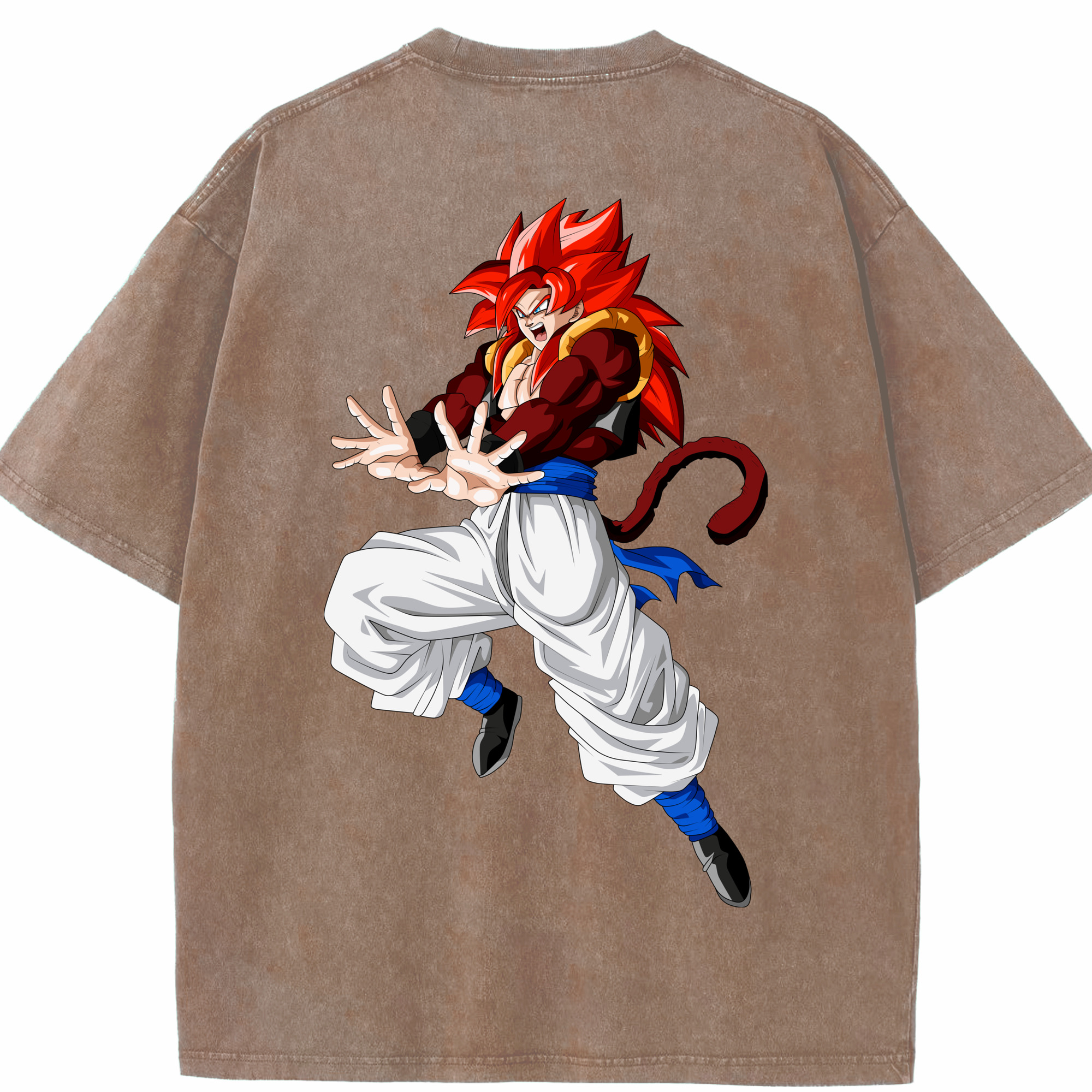 （画像用） ドラゴンボール 孫悟空（そん ごくう）Son Goku カカロット DRAGON BALL Kakarotto 綿100% ヴィンテージ風 半袖Tシャツ（背面プリント）