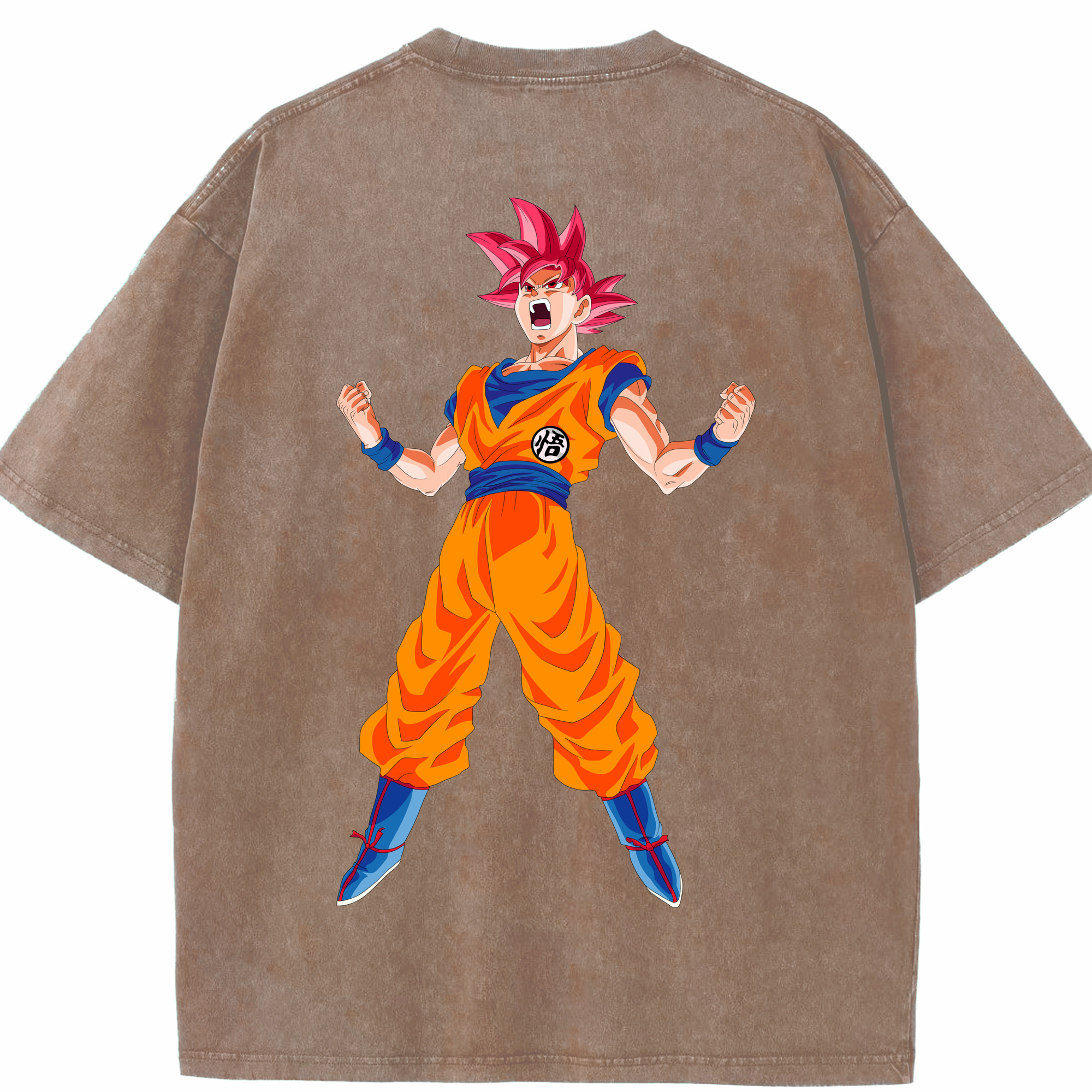 （画像用） ドラゴンボール 孫悟空（そん ごくう）Son Goku カカロット DRAGON BALL Kakarotto 綿100% ヴィンテージ風 半袖Tシャツ（背面プリント）