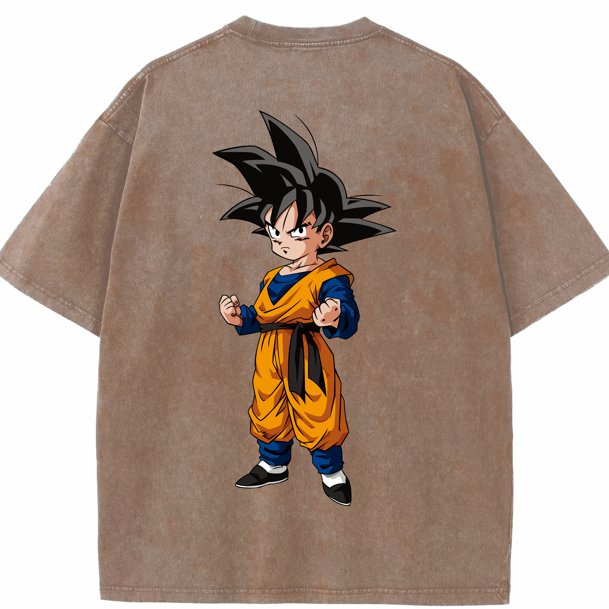 （画像用） ドラゴンボール 孫悟空（そん ごくう）Son Goku カカロット DRAGON BALL Kakarotto 綿100% ヴィンテージ風 半袖Tシャツ（背面プリント）