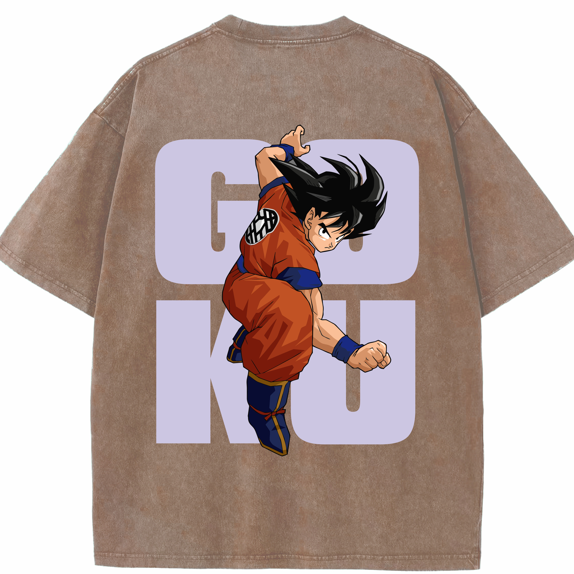 （画像用） ドラゴンボール 孫悟空（そん ごくう）Son Goku カカロット DRAGON BALL Kakarotto 綿100% ヴィンテージ風 半袖Tシャツ（背面プリント）