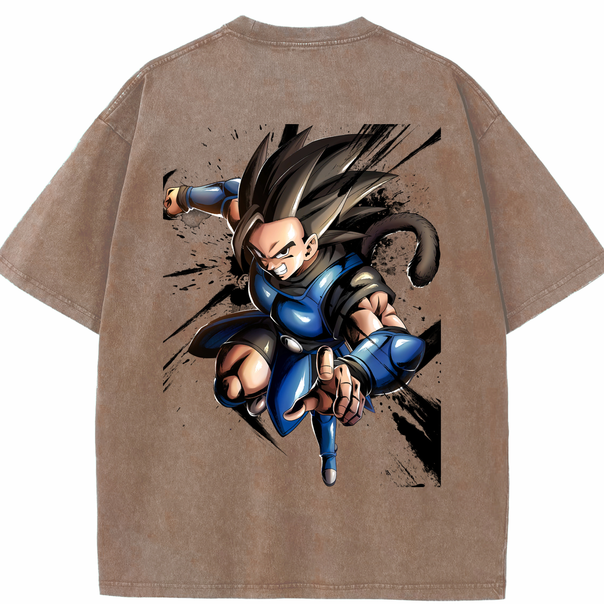 （画像用） ドラゴンボール ベジータ四世（Bejīta Yonsei）DRAGON BALL Vegeta IV 綿100% ヴィンテージ風 半袖Tシャツ（背面プリント）