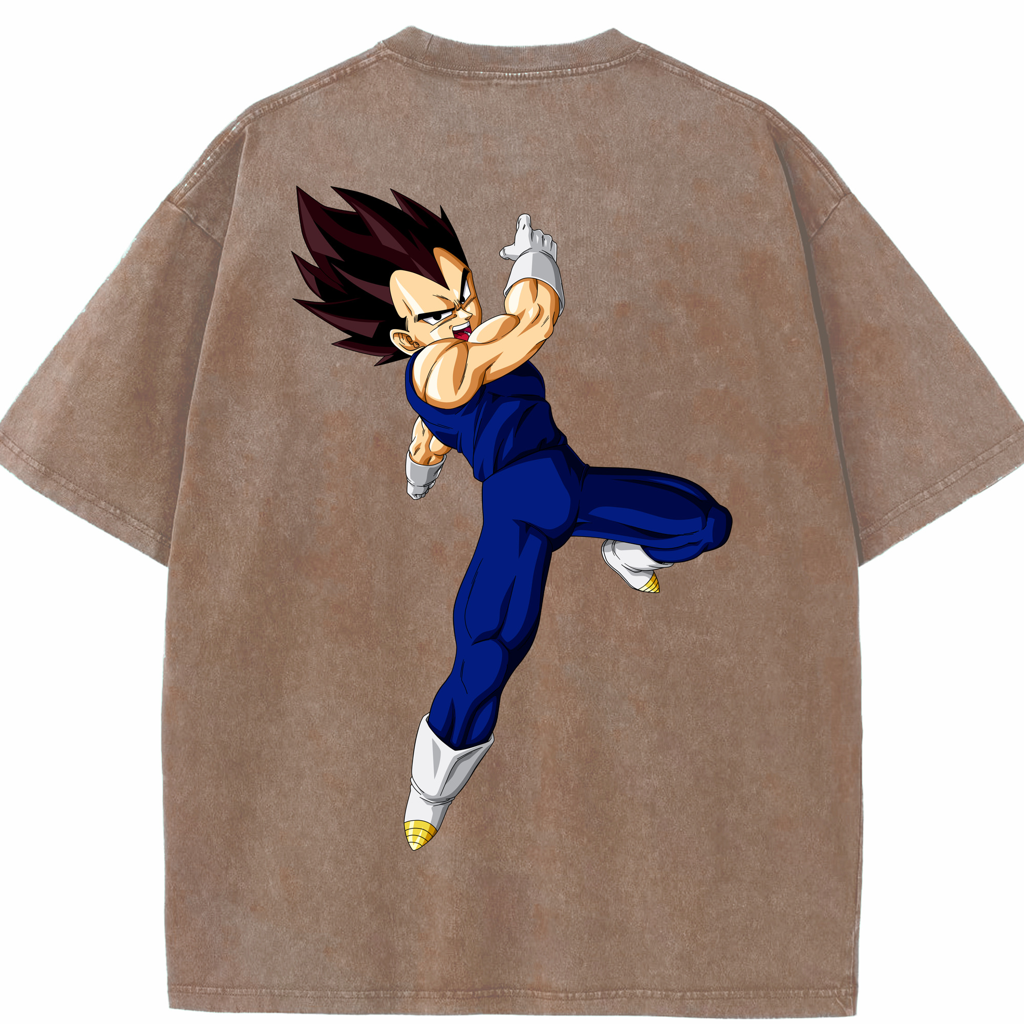 （画像用） ドラゴンボール ベジータ四世（Bejīta Yonsei）DRAGON BALL Vegeta IV 綿100% ヴィンテージ風 半袖Tシャツ（背面プリント）