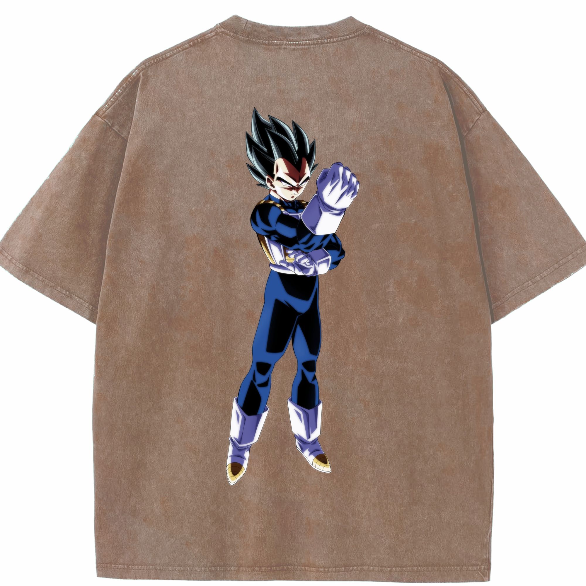 （画像用） ドラゴンボール ベジータ四世（Bejīta Yonsei）DRAGON BALL Vegeta IV 綿100% ヴィンテージ風 半袖Tシャツ（背面プリント）