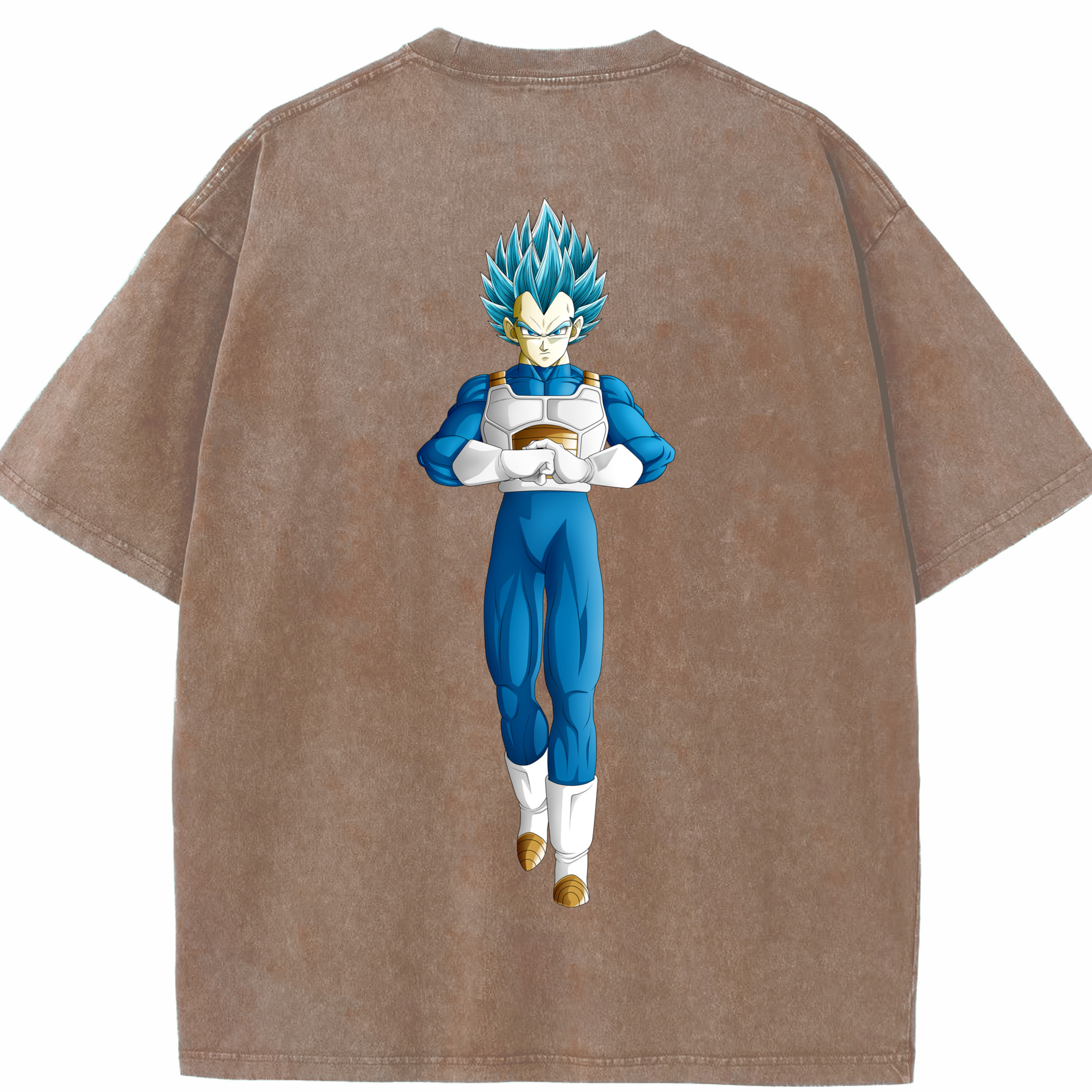 （画像用） ドラゴンボール ベジータ四世（Bejīta Yonsei）DRAGON BALL Vegeta IV 綿100% ヴィンテージ風 半袖Tシャツ（背面プリント）