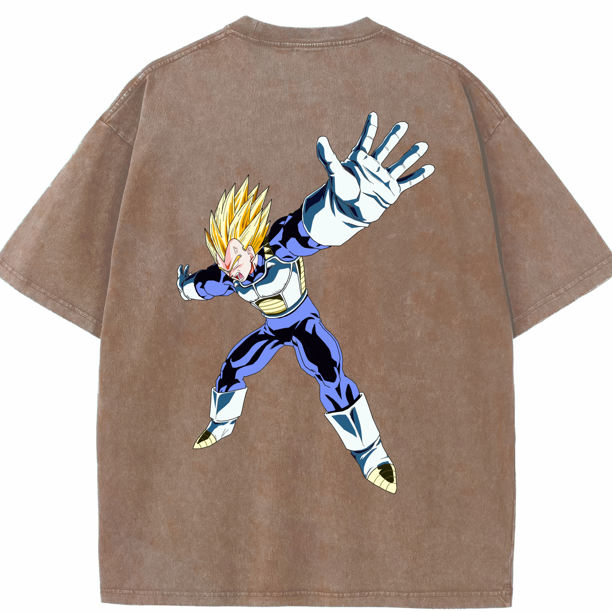 （画像用） ドラゴンボール ベジータ四世（Bejīta Yonsei）DRAGON BALL Vegeta IV 綿100% ヴィンテージ風 半袖Tシャツ（背面プリント）