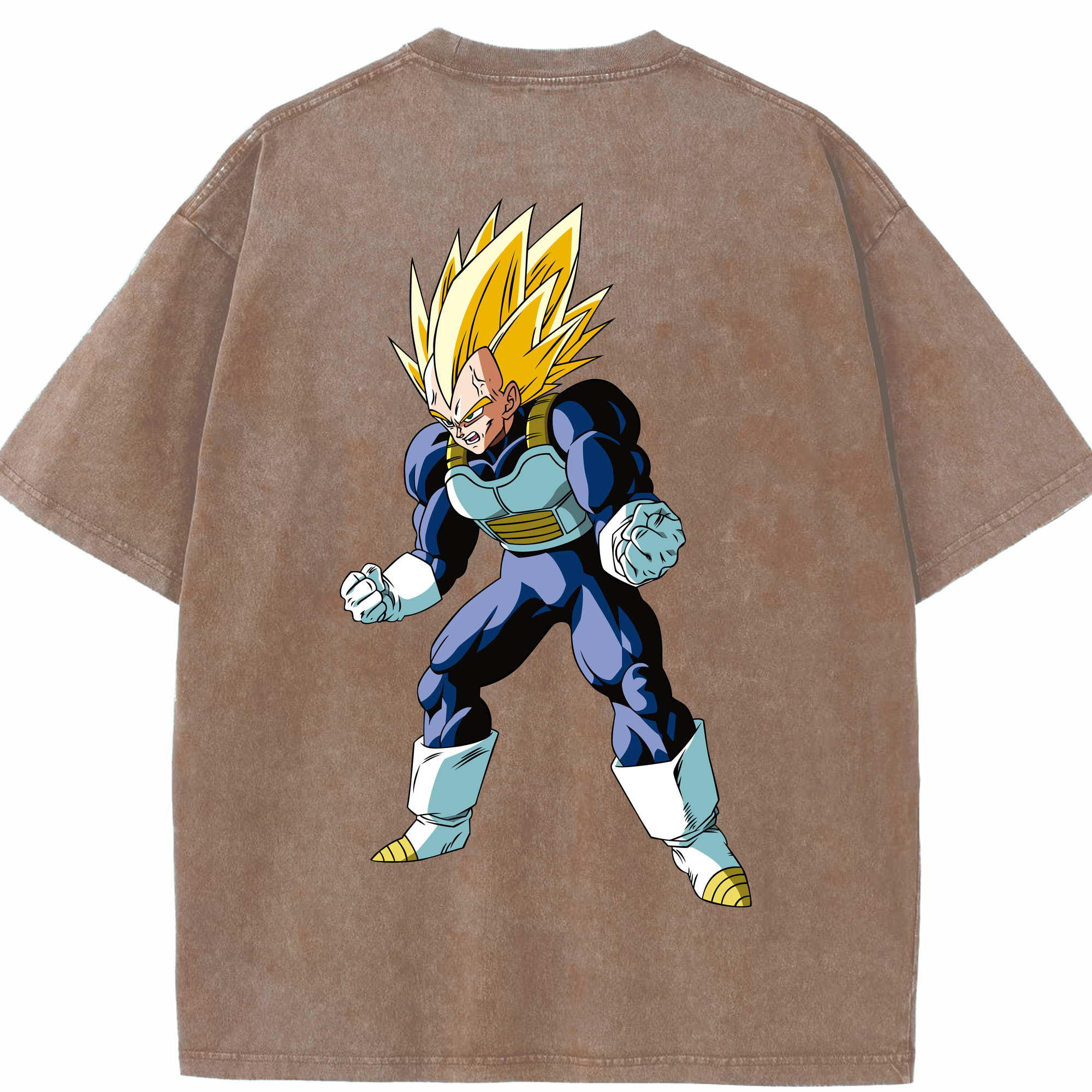 （画像用） ドラゴンボール ベジータ四世（Bejīta Yonsei）DRAGON BALL Vegeta IV 綿100% ヴィンテージ風 半袖Tシャツ（背面プリント）