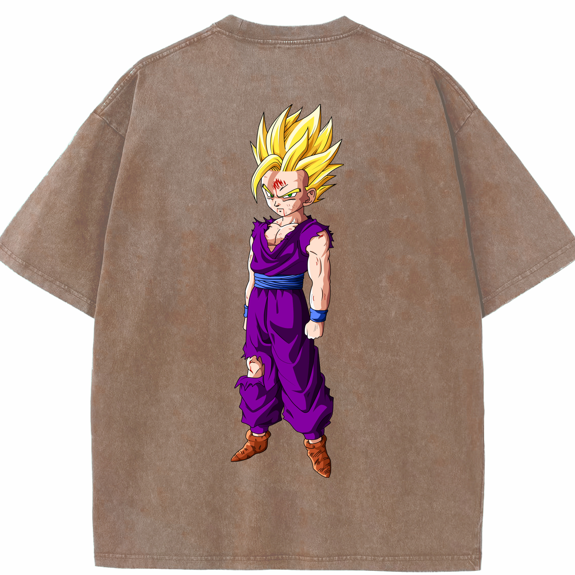 （画像用） ドラゴンボール 孫 悟飯（そんごはん）DRAGON BALL Son Gohan 綿100% ヴィンテージ風 半袖Tシャツ（背面プリント）