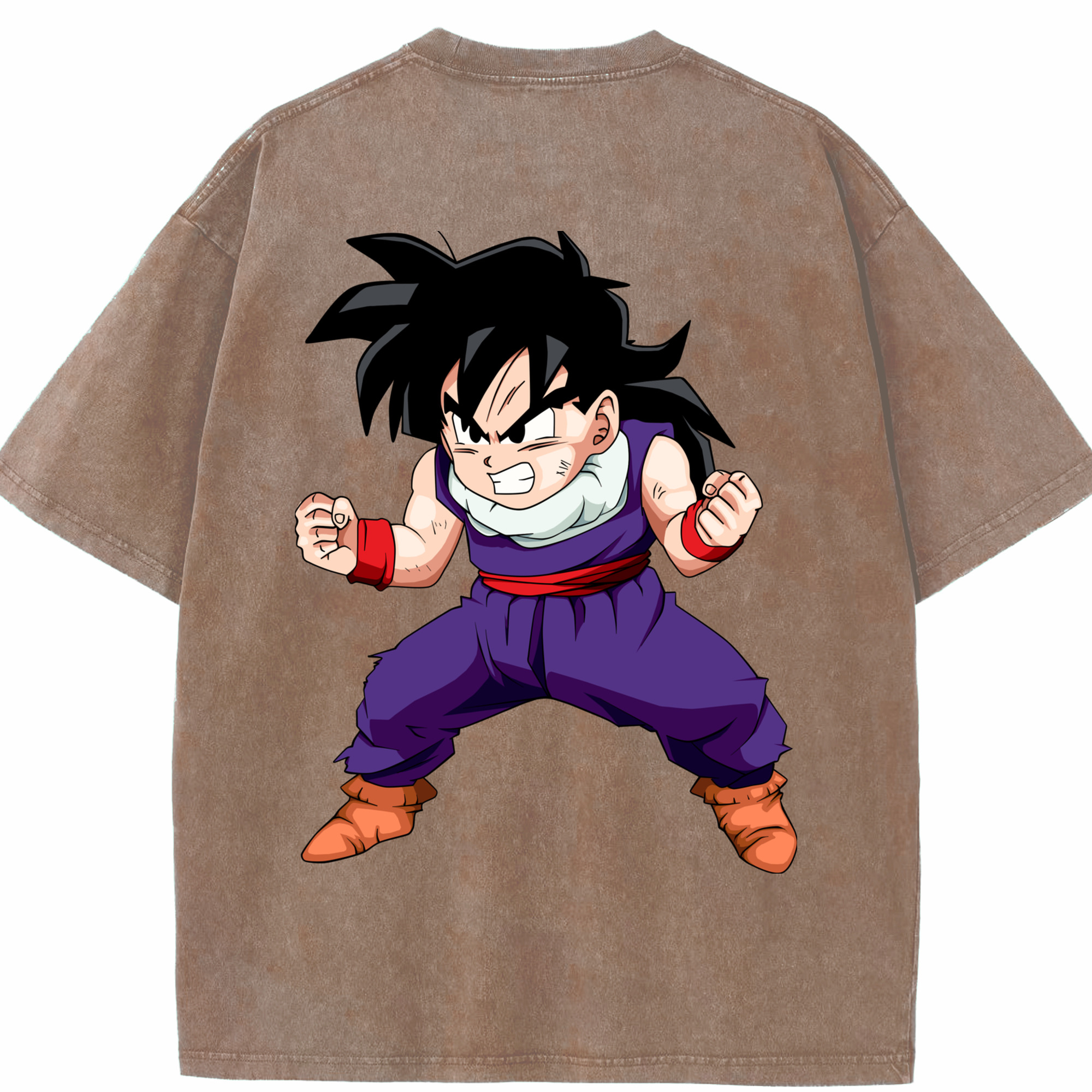 （画像用） ドラゴンボール 孫 悟飯（そんごはん）DRAGON BALL Son Gohan 綿100% ヴィンテージ風 半袖Tシャツ（背面プリント）