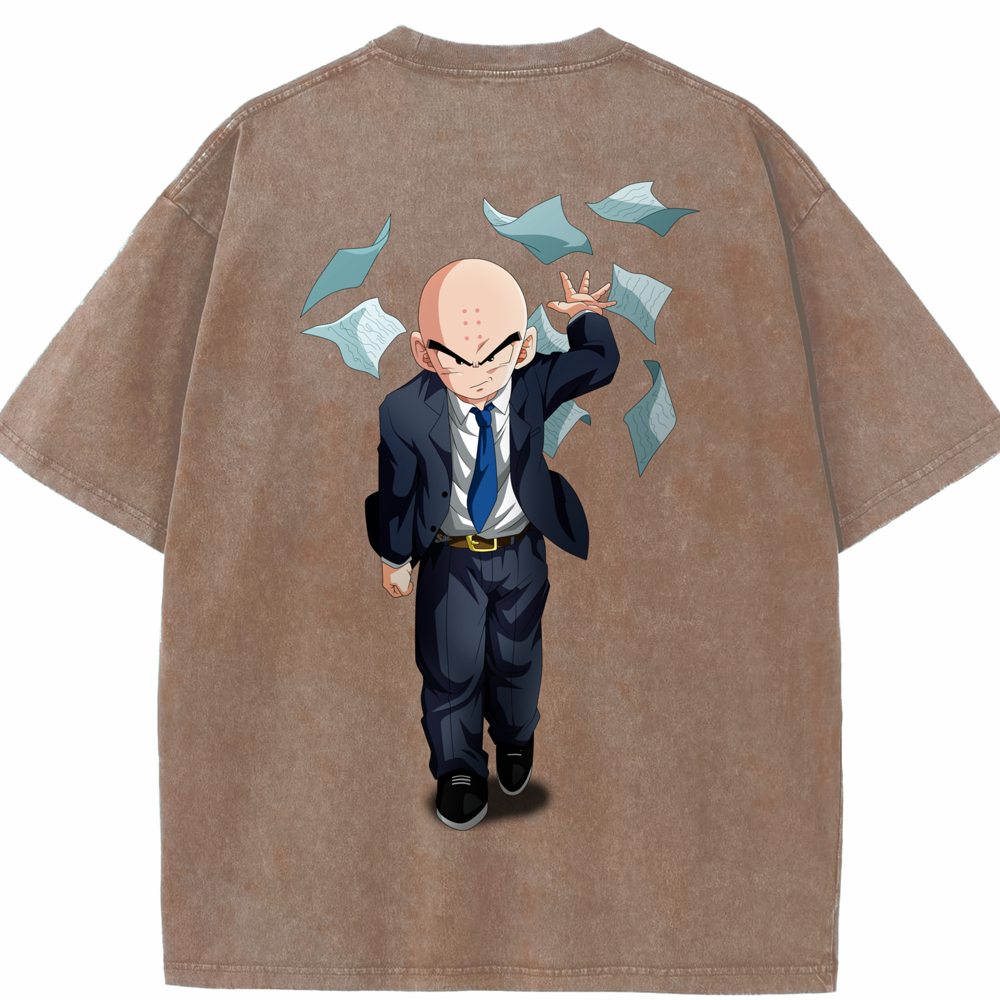 （画像用） ドラゴンボール クリリン DRAGON BALL krillin 綿100% ヴィンテージ風 半袖Tシャツ（背面プリント）